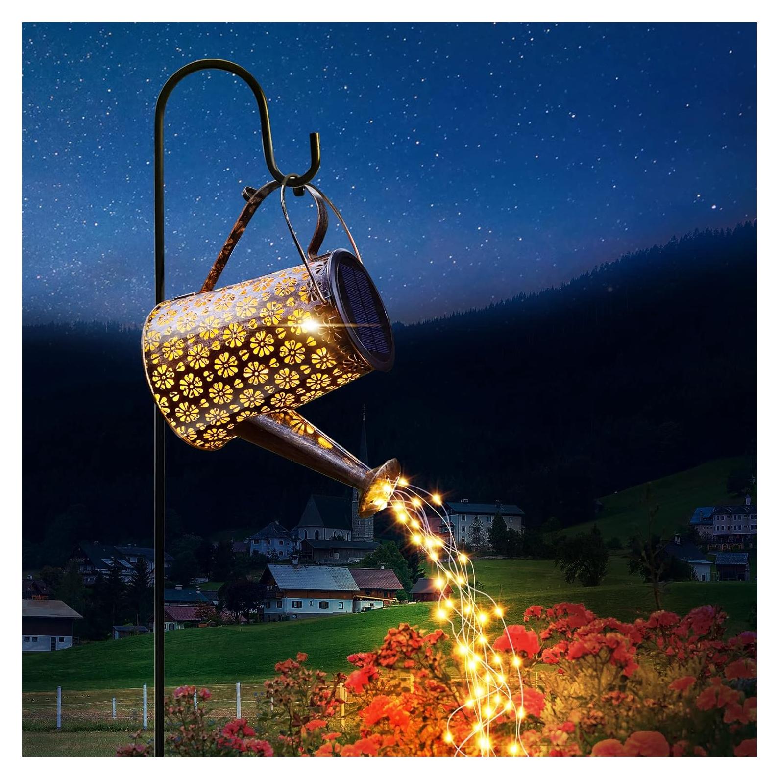 Regadera Solar Imoli con Luces LED Decorativas 18x16 cm