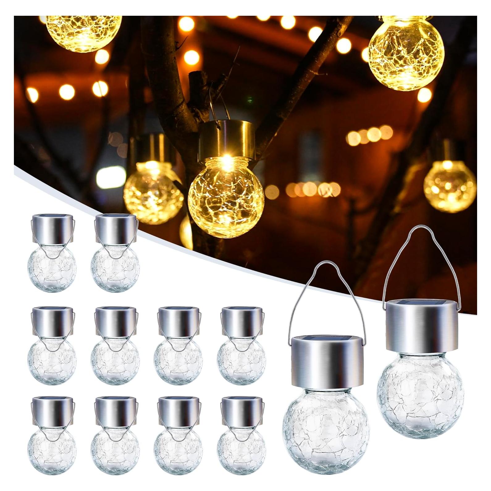 Luces Solares Colgantes GIGALUMI 12 Piezas Impermeables