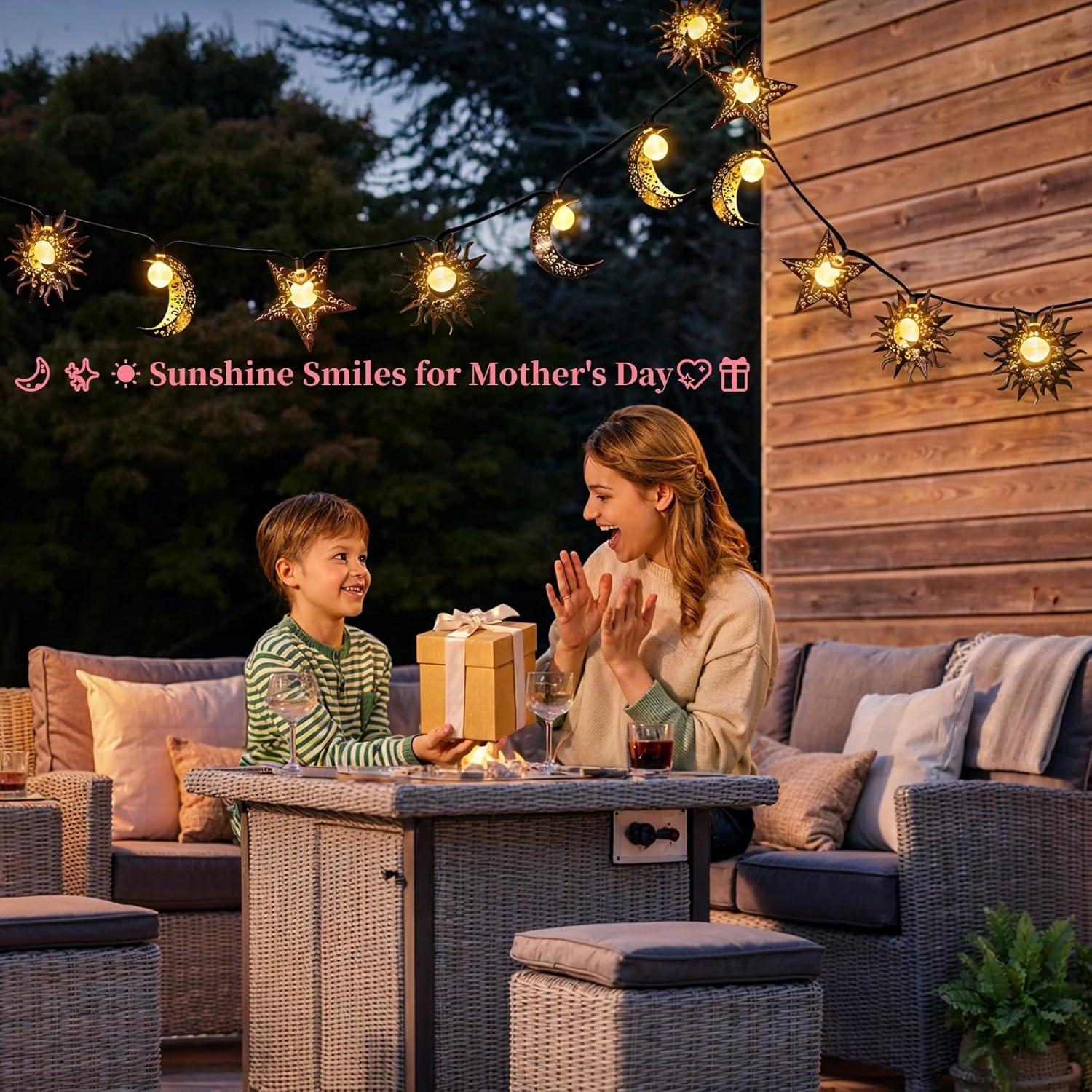 Luces de Cadena Solares Beautyard 4m Estrella Luna Sol LED