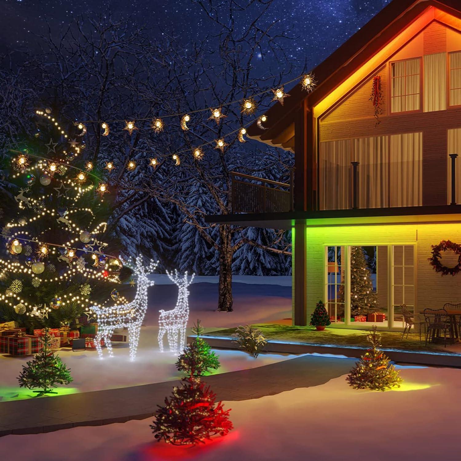 Luces de Cadena Solares Beautyard 4m Estrella Luna Sol LED