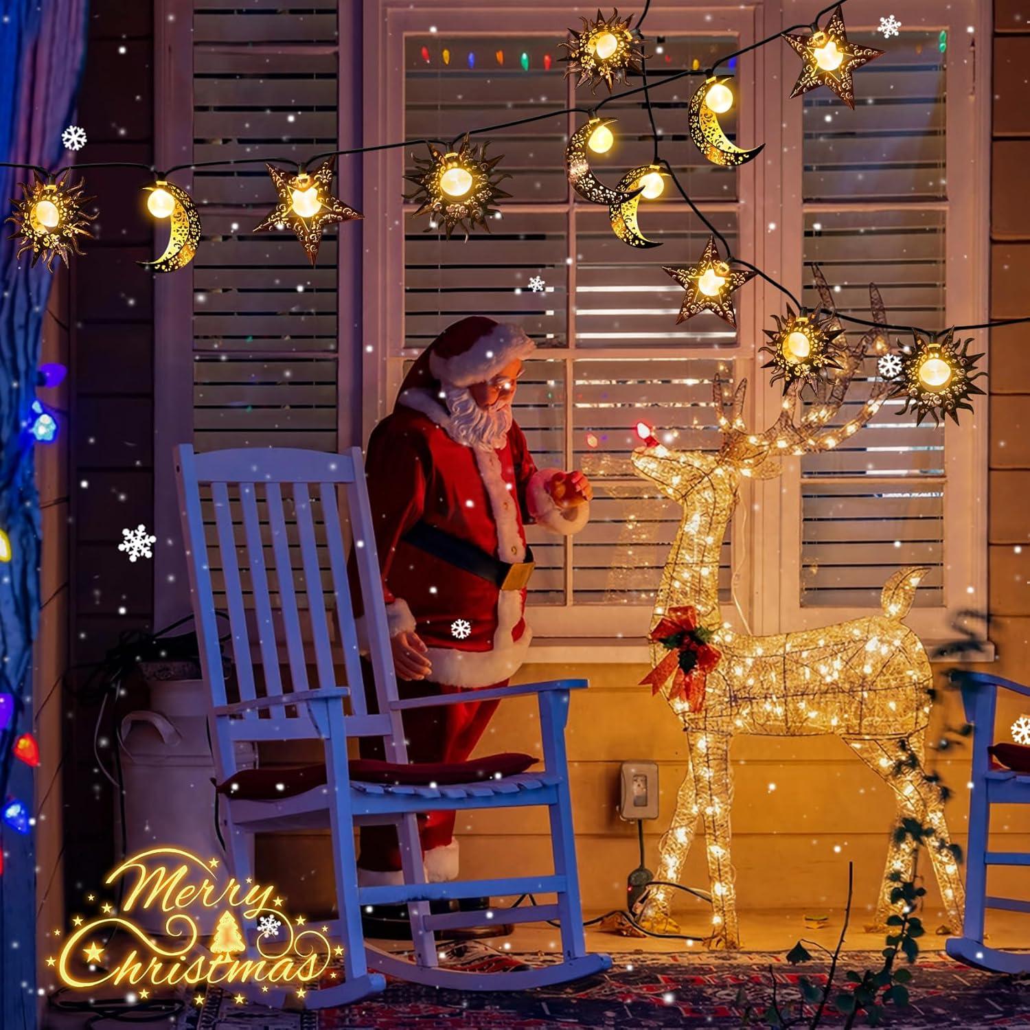 Luces de Cadena Solares Beautyard 4m Estrella Luna Sol LED