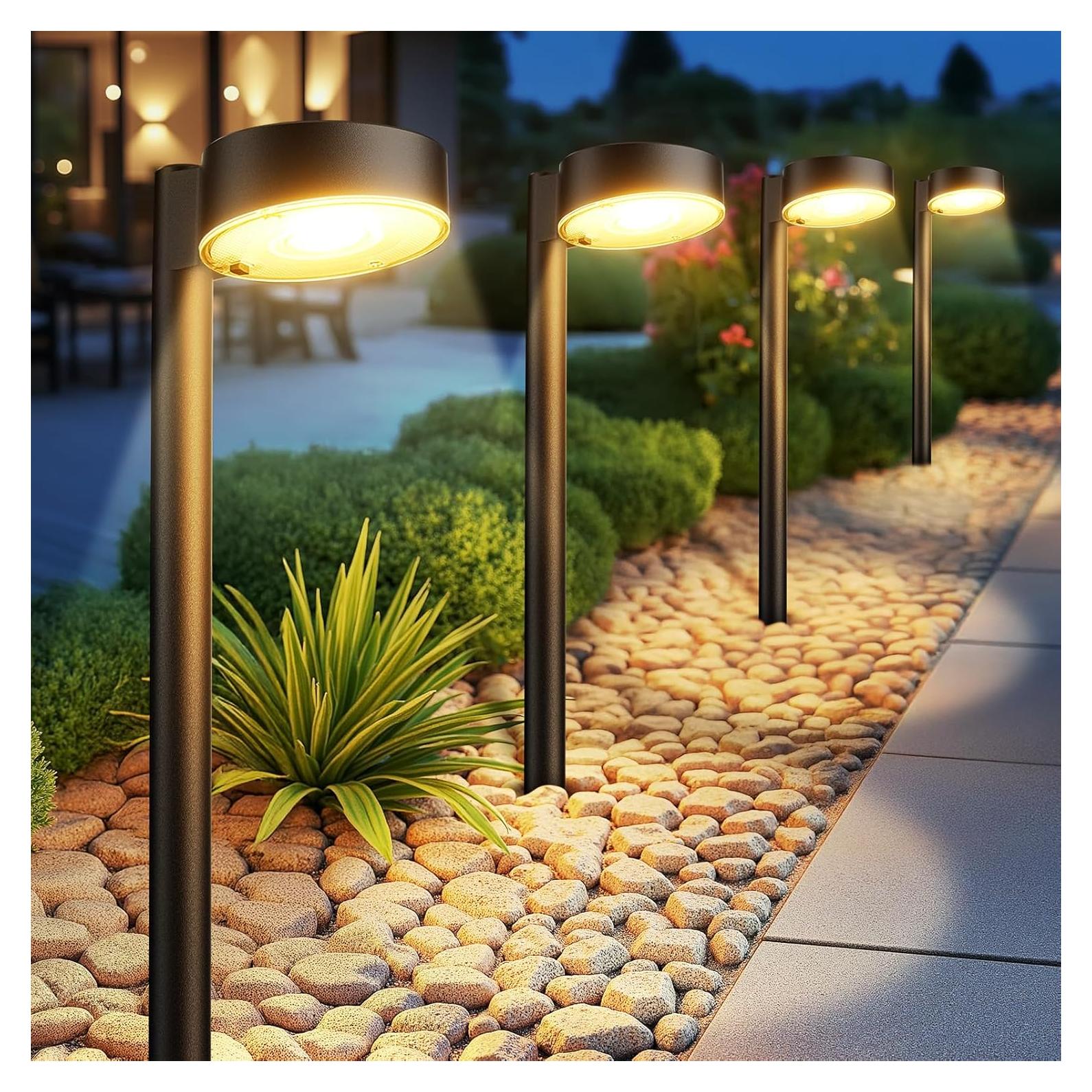 Luces Solares para Senderos Ahaorigin, Paquete de 8, 12 LED, IP65