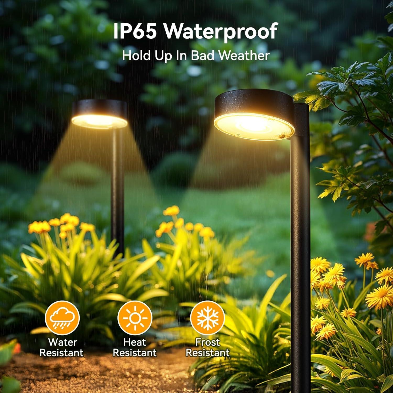 Luces Solares para Senderos Ahaorigin, Paquete de 8, 12 LED, IP65