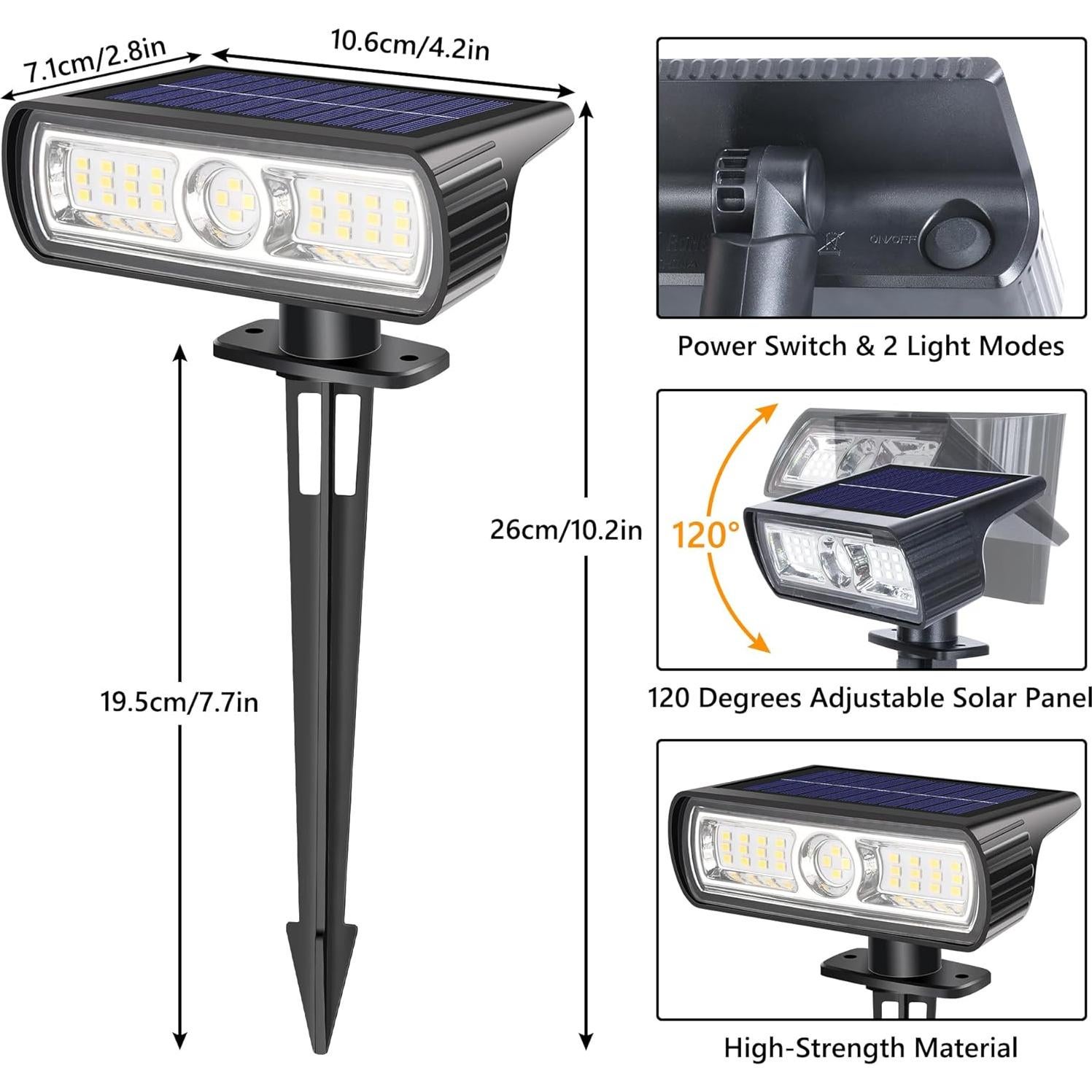 Luces Solares Toodour Spot Exterior 4 Pzas 28 LED Blanco Frío