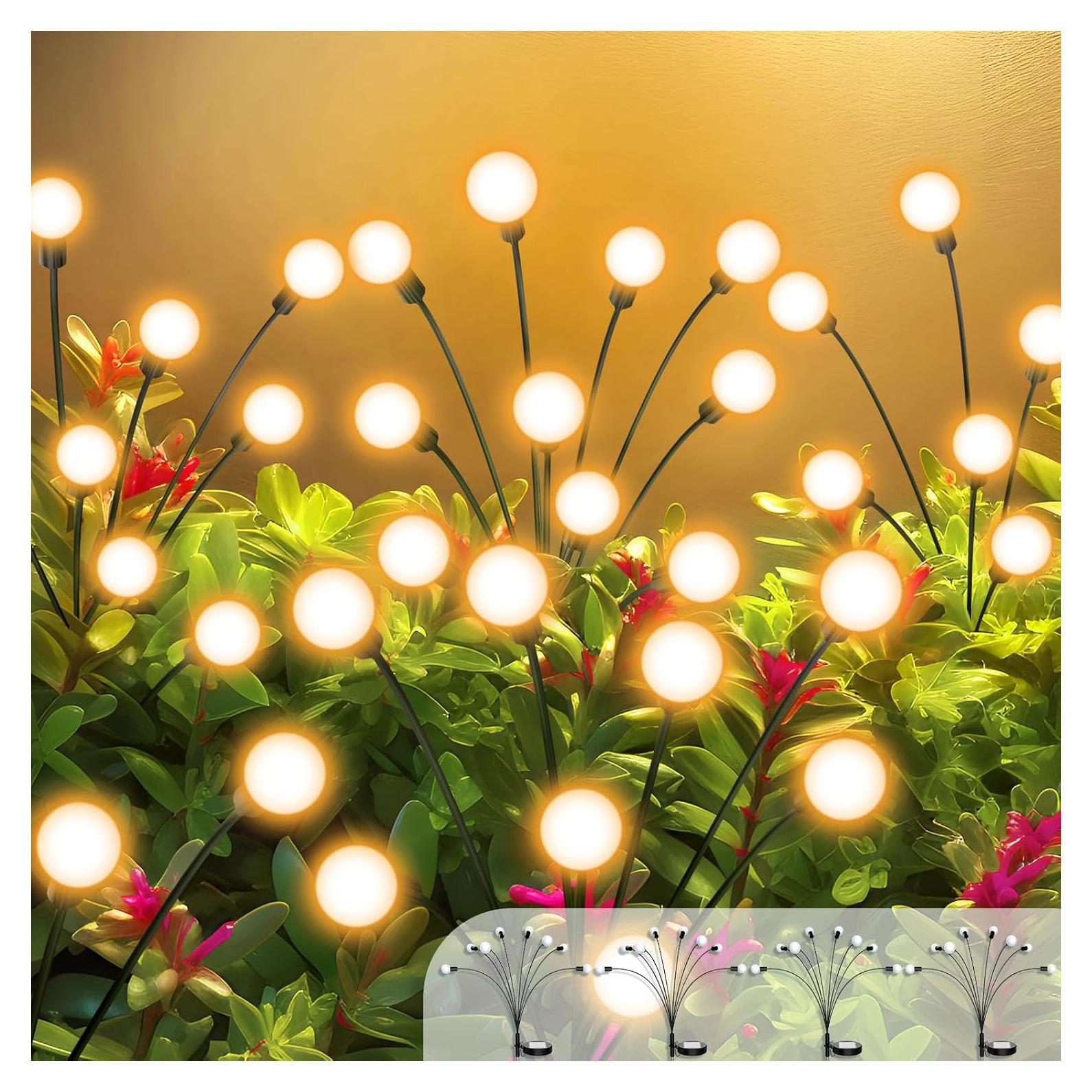 Luces de Jardín Solar ULAIYO, 8 LEDs, Paquete de 4, IP65