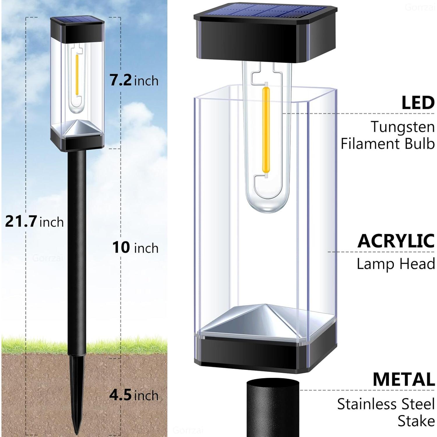 Luces de Camino Solares Gorrzai Paquete de 8 LED Impermeables