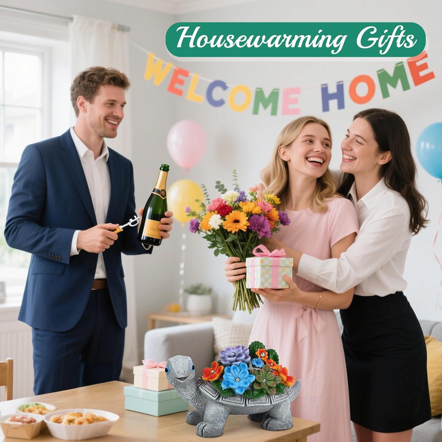 Estatua de Tortuga Solar Linkax para Jardín 19.1cm