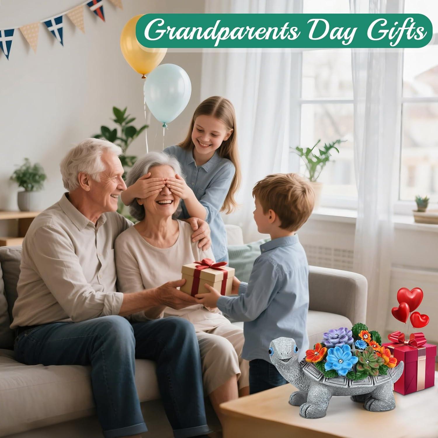 Estatua de Tortuga Solar Linkax para Jardín 19.1cm