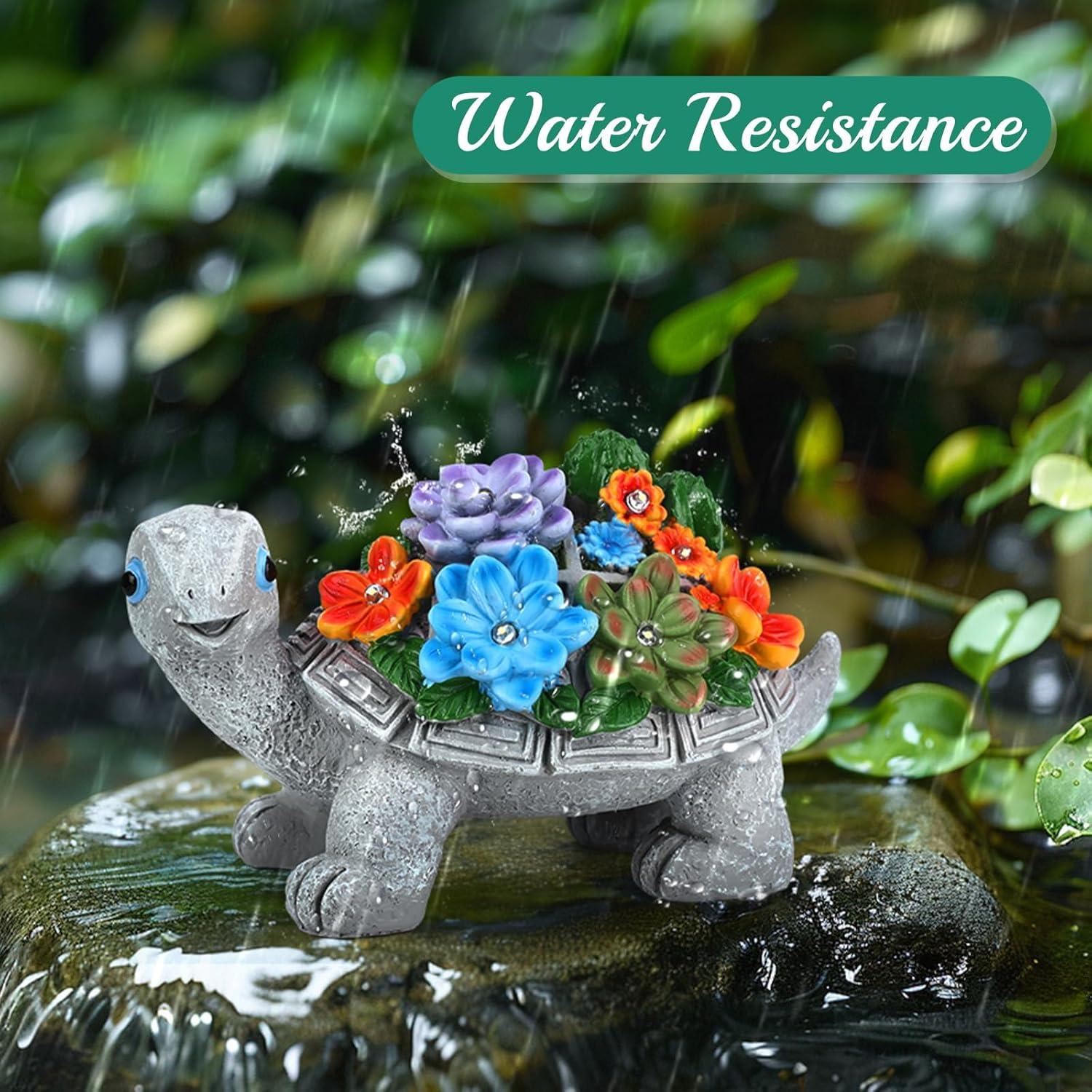 Estatua de Tortuga Solar Linkax para Jardín 19.1cm