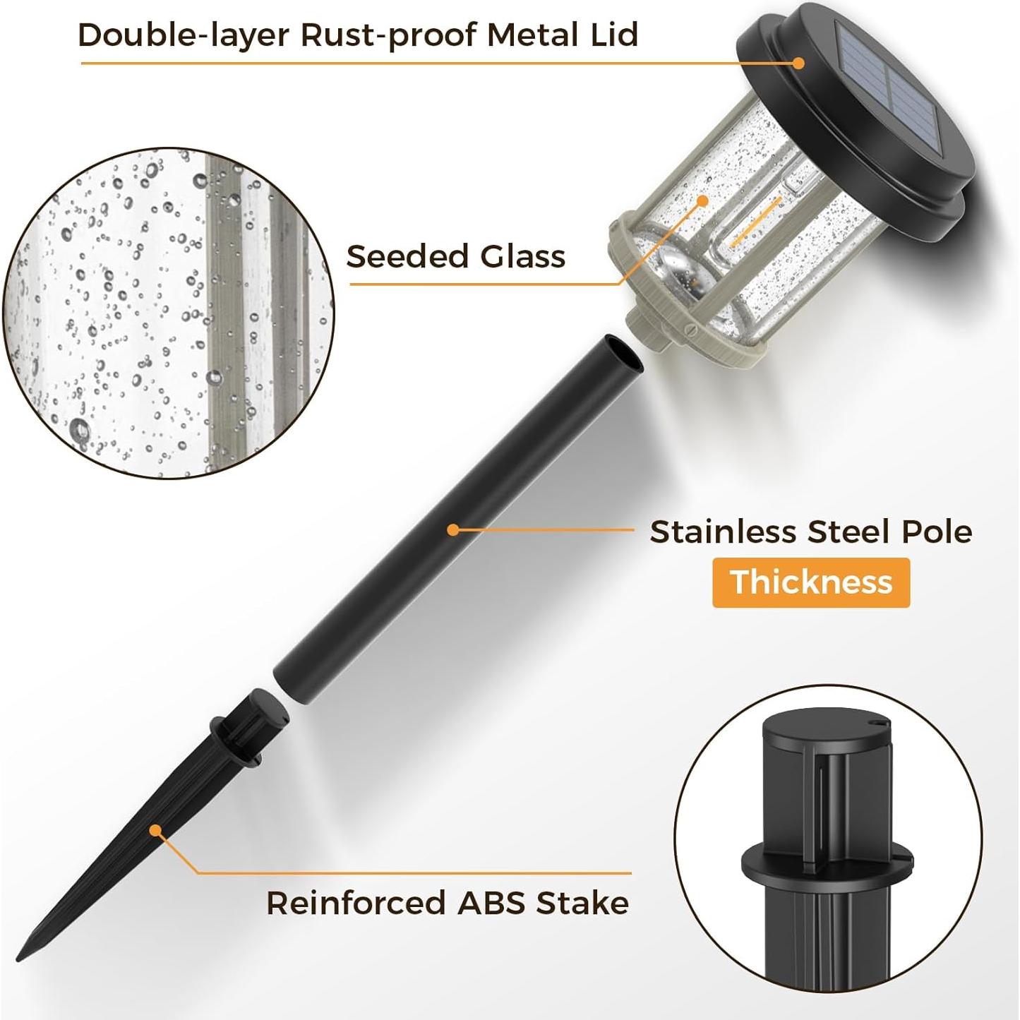 Luces de Camino Solares XMCOSY+ 20 LM LED Jardín 6 Pzas