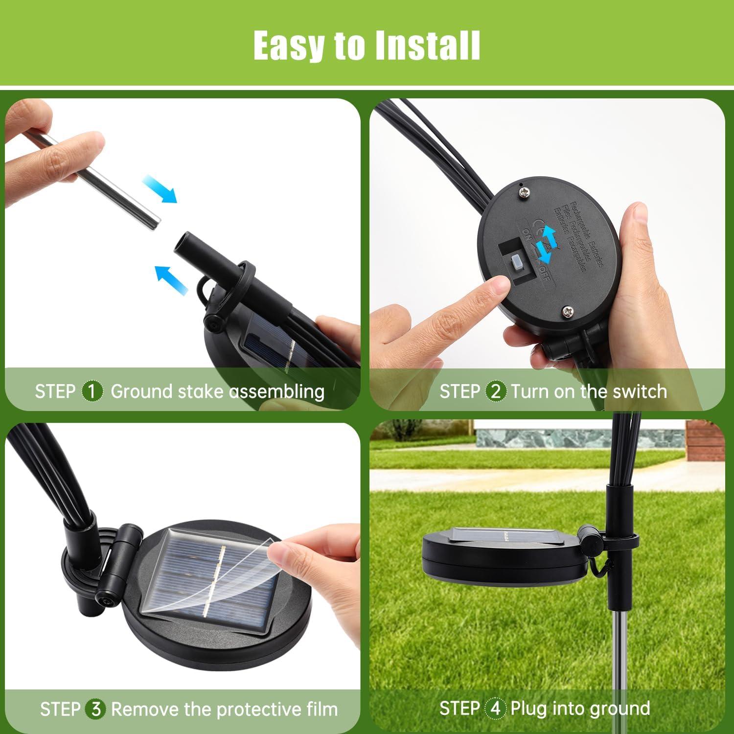 Luces Solares Flumy para Jardín 4 Paquete IP65 800mAh