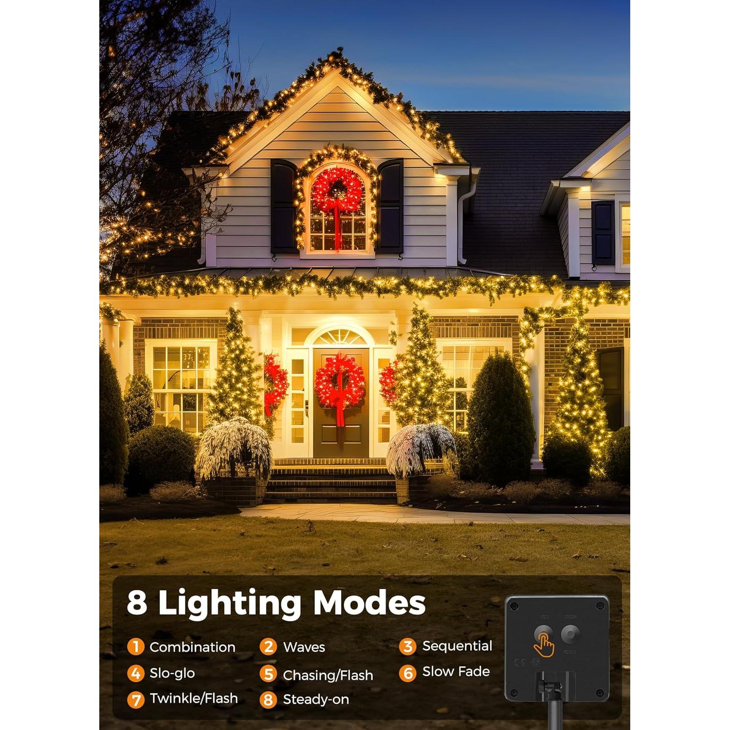 Luces de Cadena Solares Minetom 12.19 m 100 LED IP65