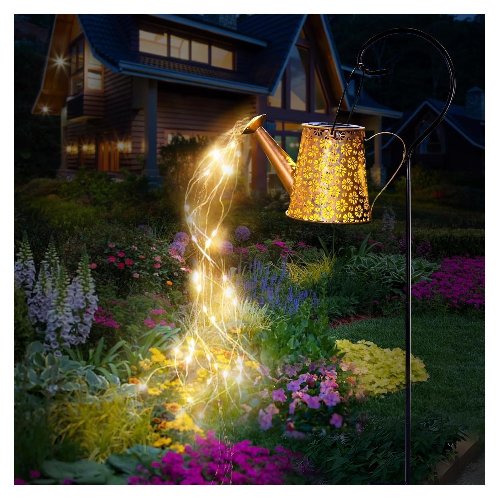 Lámpara Solar de Jardín KJ023, Metal Impermeable IP65, 27.9x17.8cm