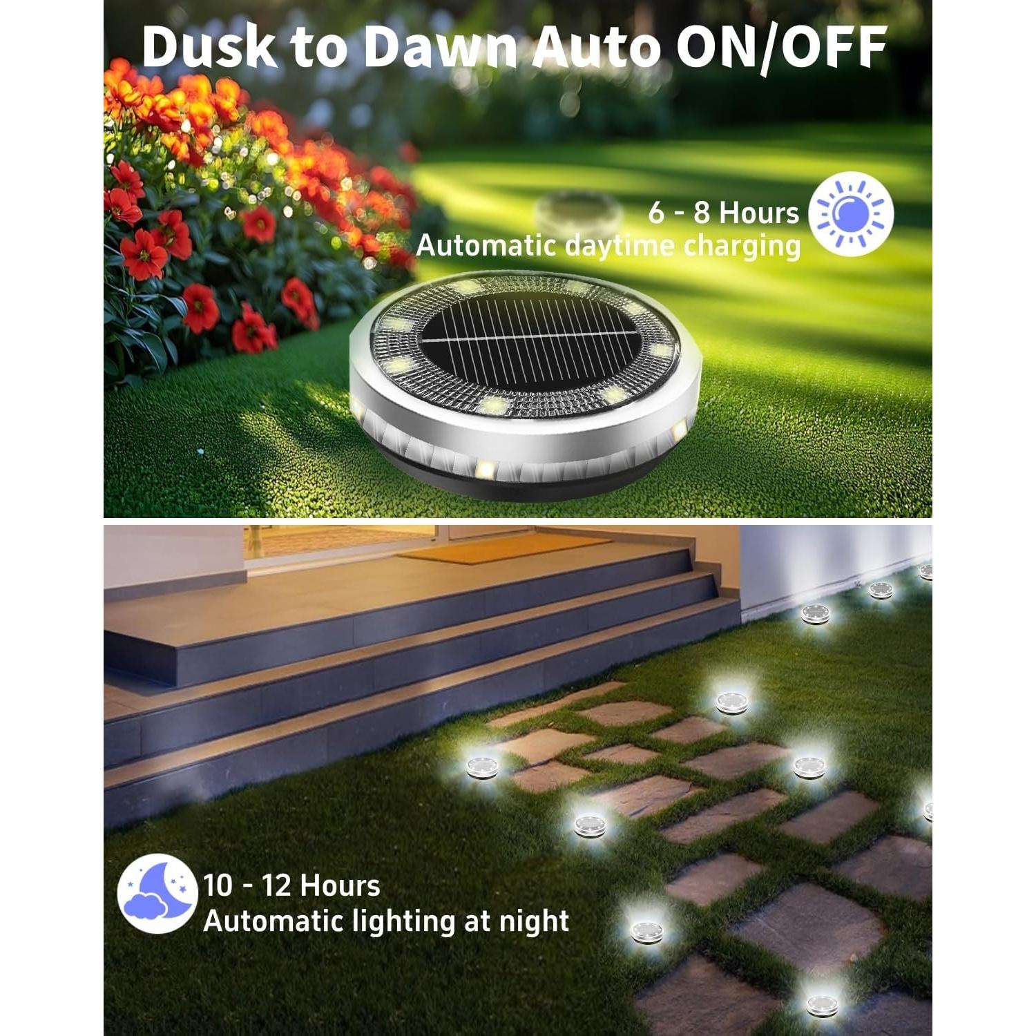 Luces Solares de Suelo SenLuKit 12 Unidades IP65 Blanco Frío