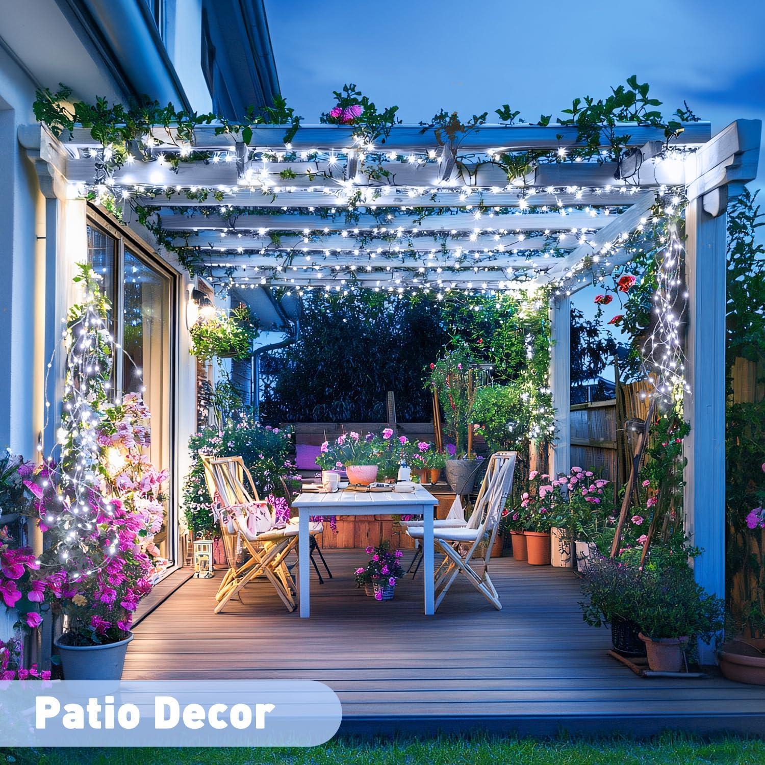 Luces de Cadena Solares JMEXSUSS 2 Paquetes 100 LED 10M