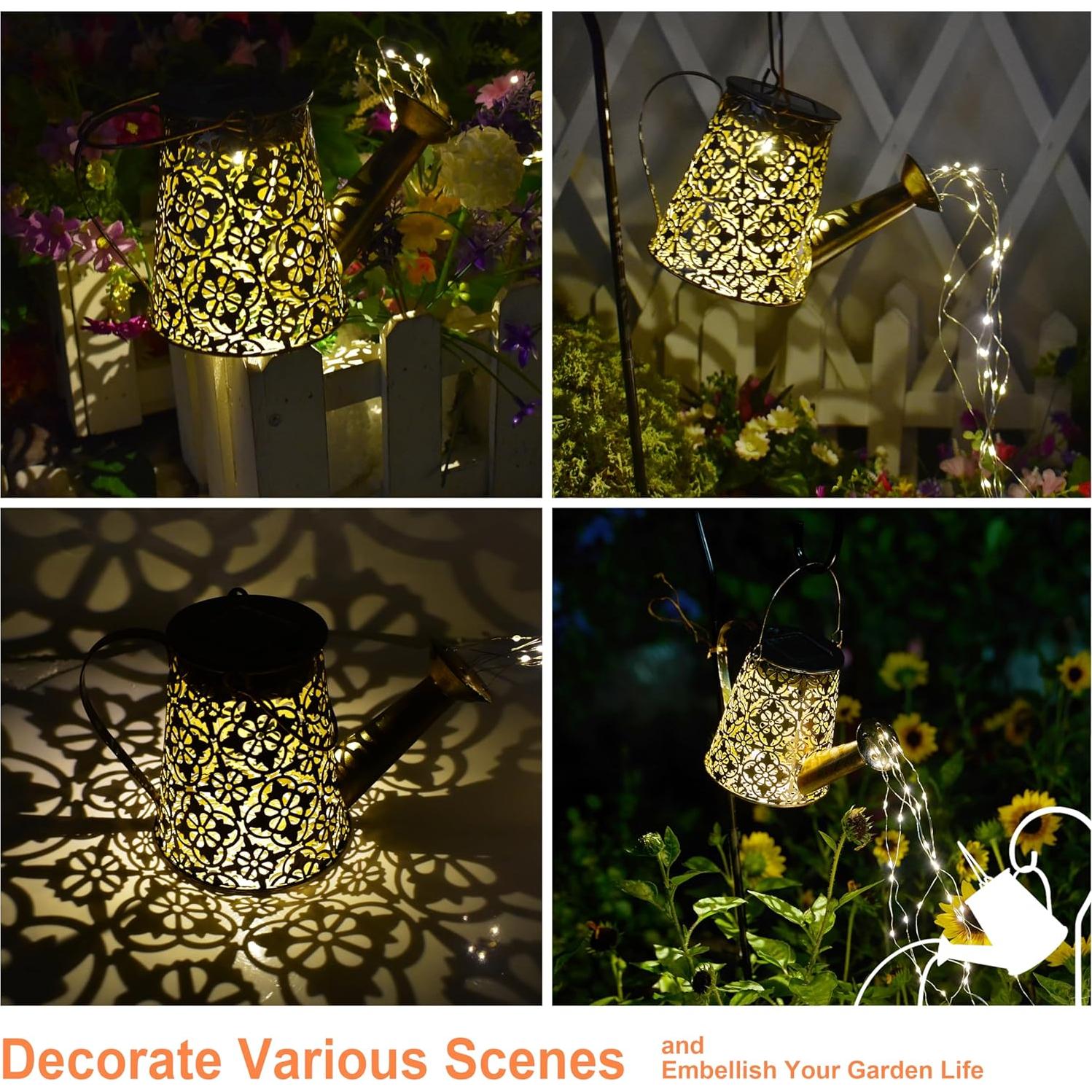 Luces de Riego Solar con Diseño de Copo de Nieve - Jardín