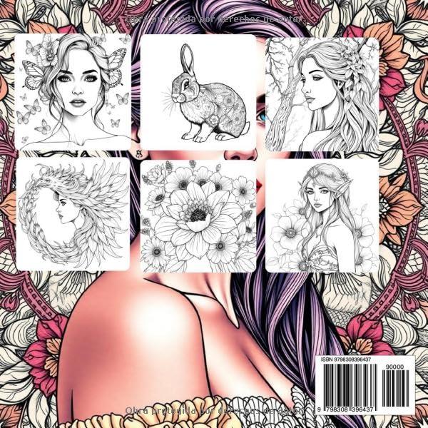 Relajante libro de colorear para adultos y adolescentes II: relájate y deja atrás el estrés con frases motivadoras, dibujos de mandalas, animales, ... flores y rostros de mujeres (Spanish Edition)