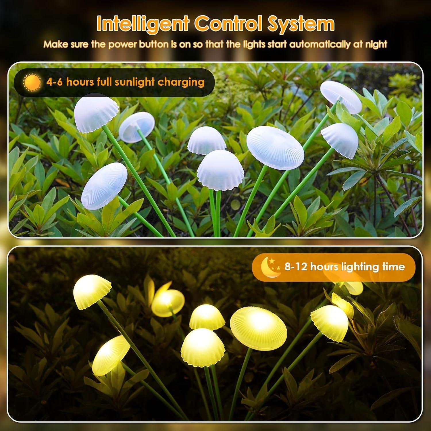 Luces de Jardín Solares Yuhuayang 4PK 8 LED IP65 Blanco Cálido