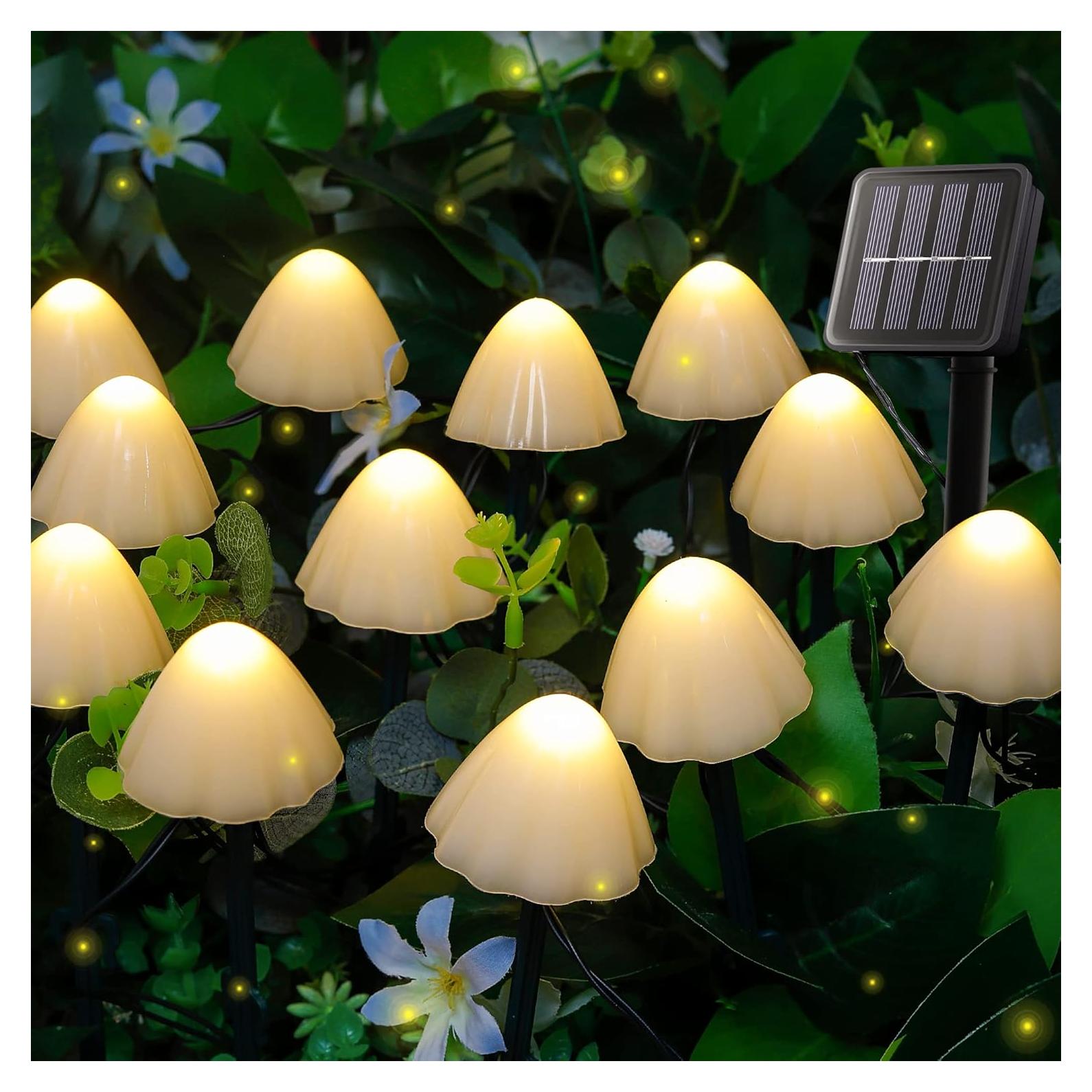 Luces de Jardín Solar Linhai Qixiang 12 LED 4.4m Blanco Cálido