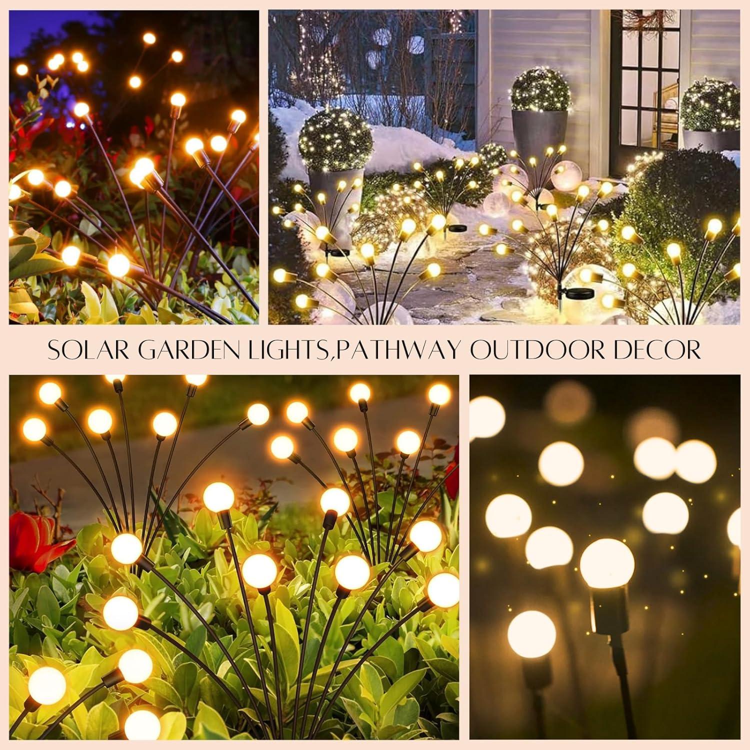 Luces LED Solares de Jardín OZS - 6 Paquete, Blanco Cálido