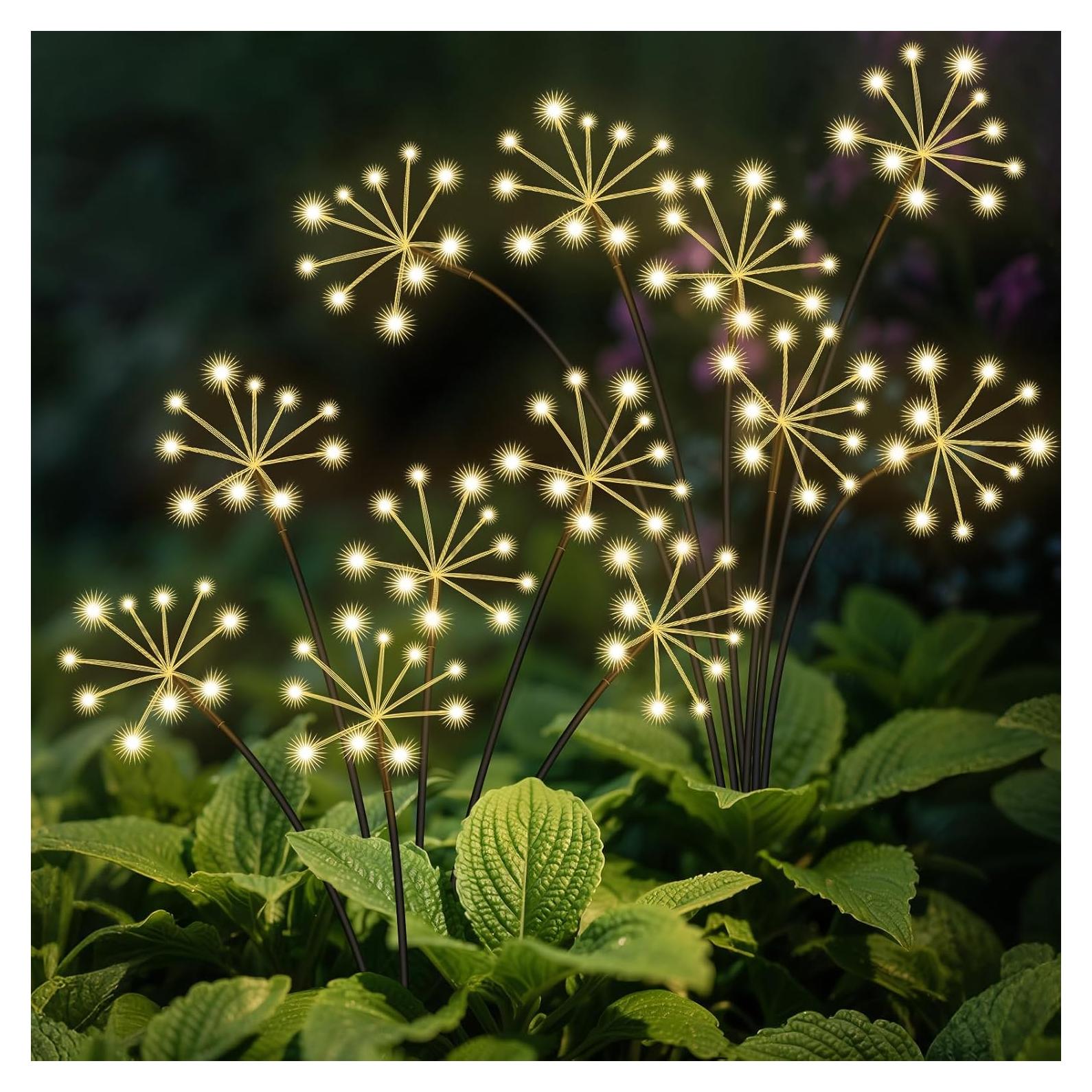 Luces de Jardín Solares Slyuexu 2 Paquete Impermeables 120 LED