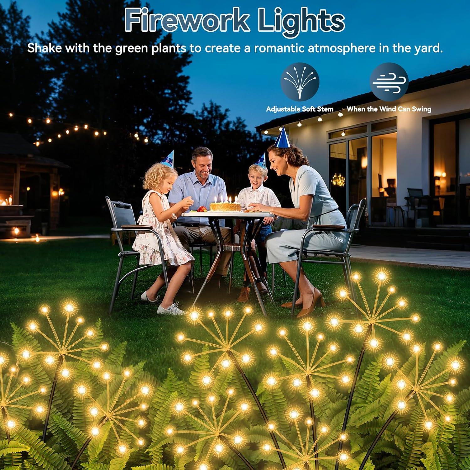 Luces de Jardín Solares Slyuexu 2 Paquete Impermeables 120 LED