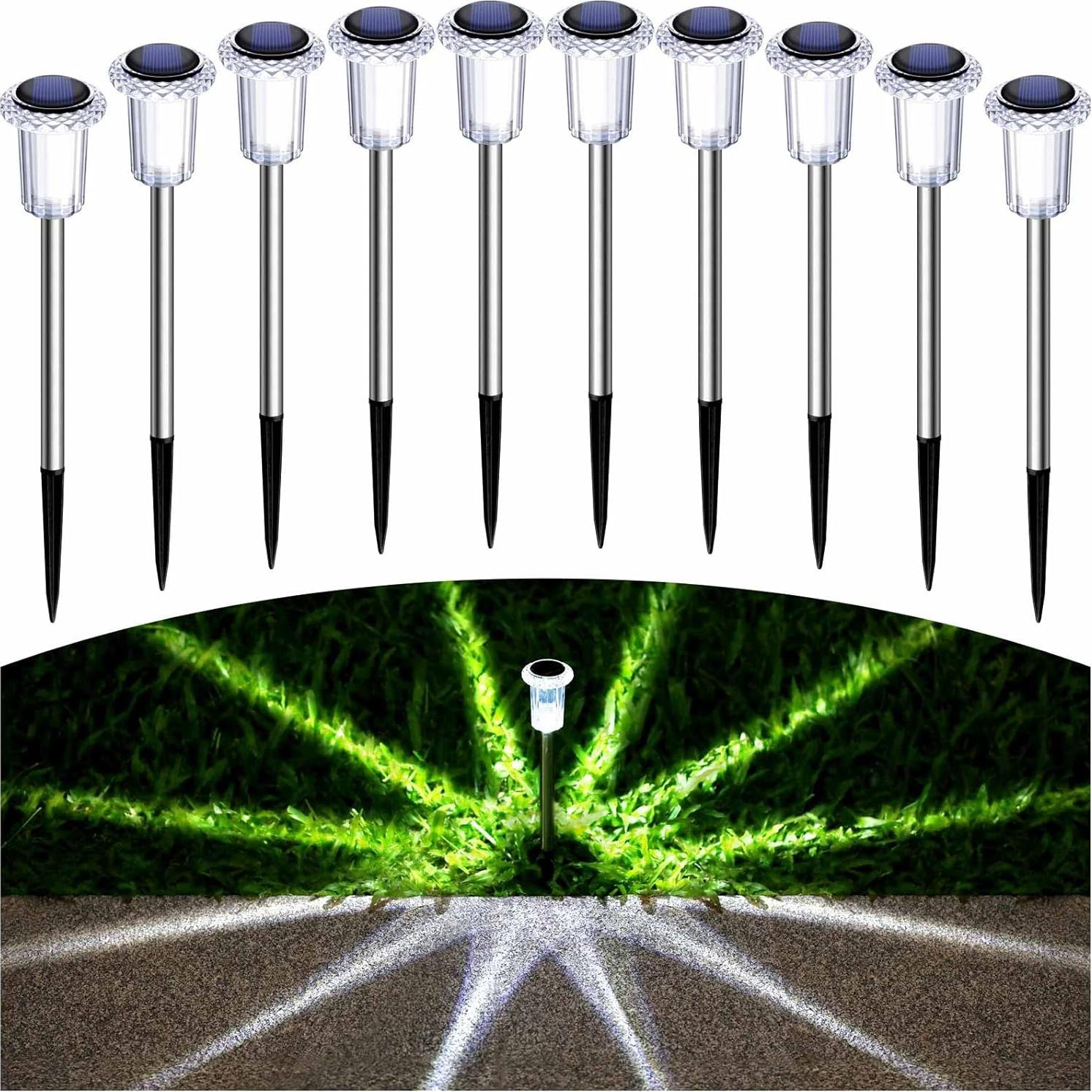 Luces de Camino Solares Gorrzai 10 Unidades LED IP65 Blanco Frío