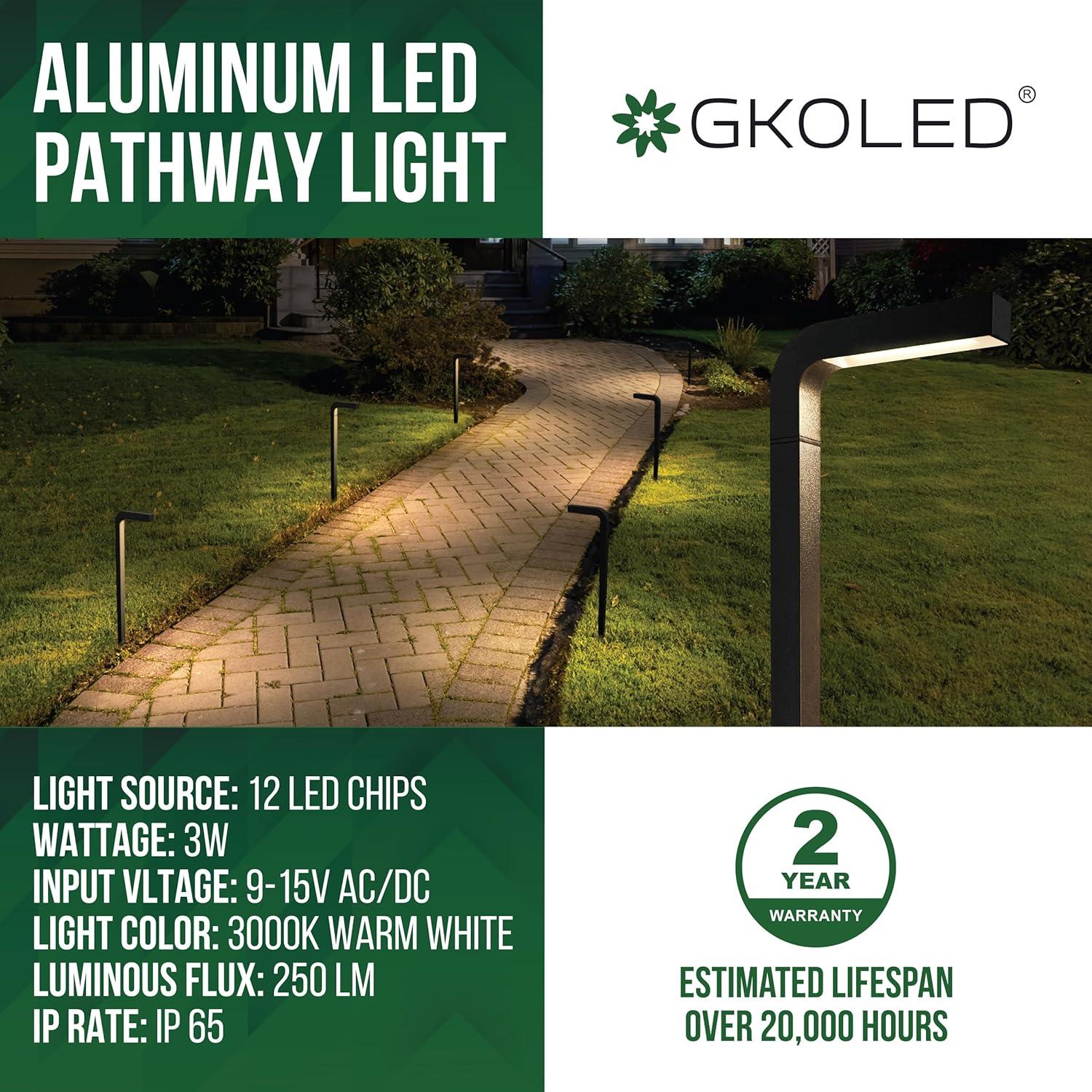 Luces LED de Jardín GKOLED 3W 9-15V AC/DC Paquete de 6