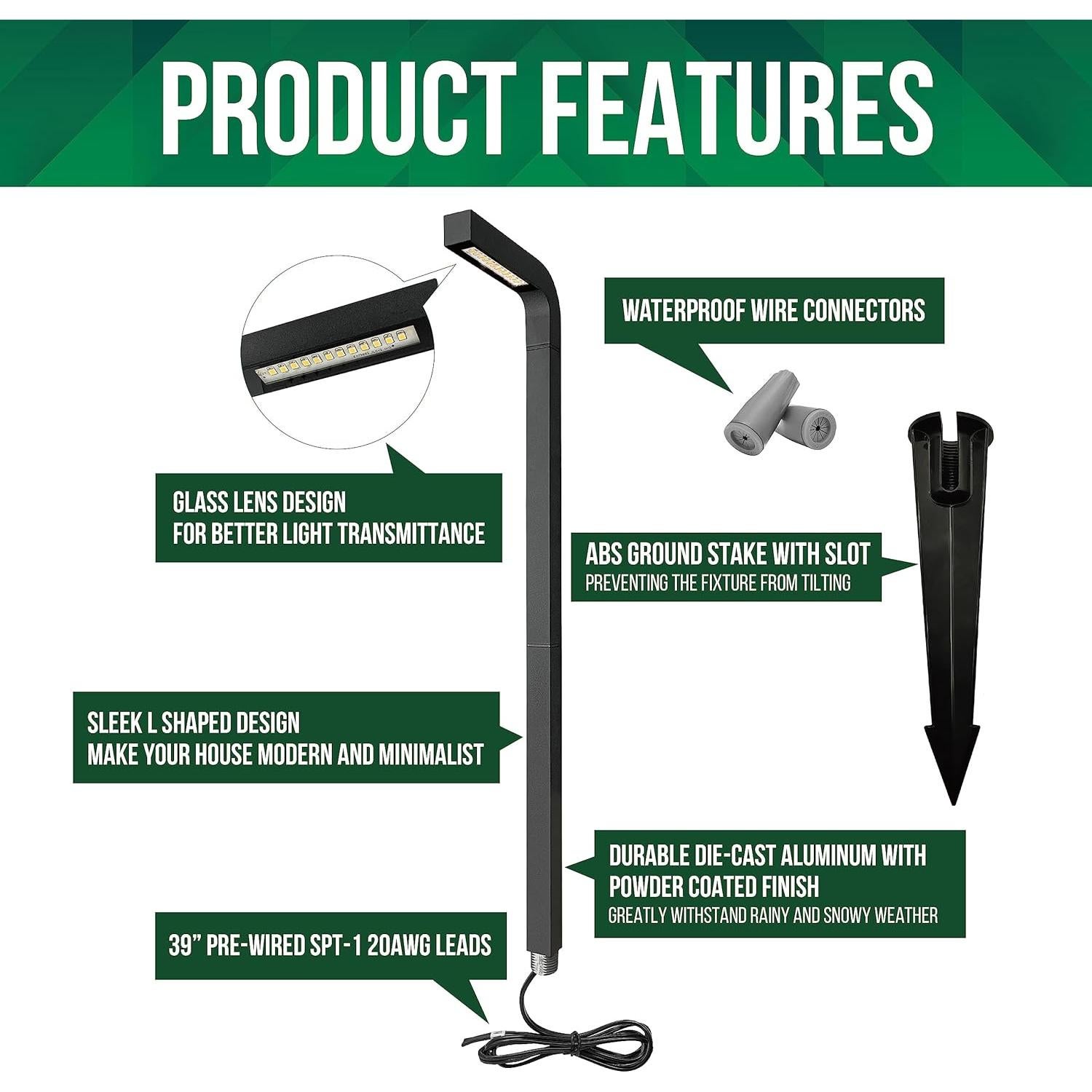 Luces LED de Jardín GKOLED 3W 9-15V AC/DC Paquete de 6