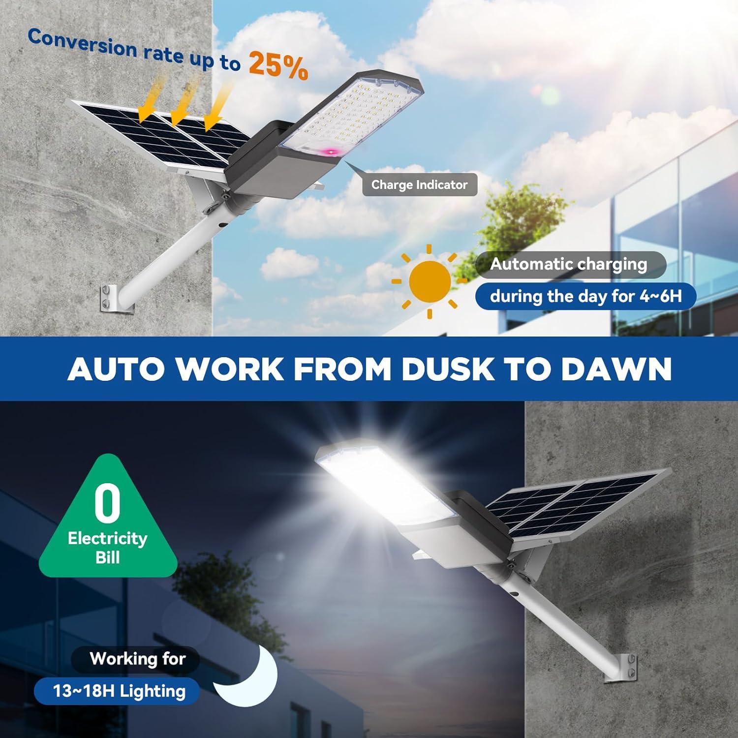 Luz Solar de Calle LANGY 5000W 2PACK IP67 500000LM