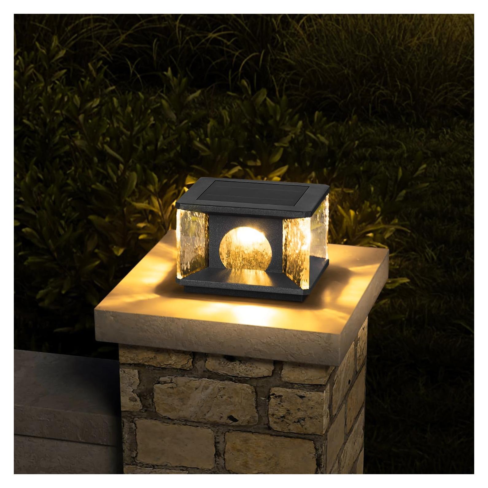 Lámpara de Poste Solar PAKEDANDUN 20cm LED 3000K IP65