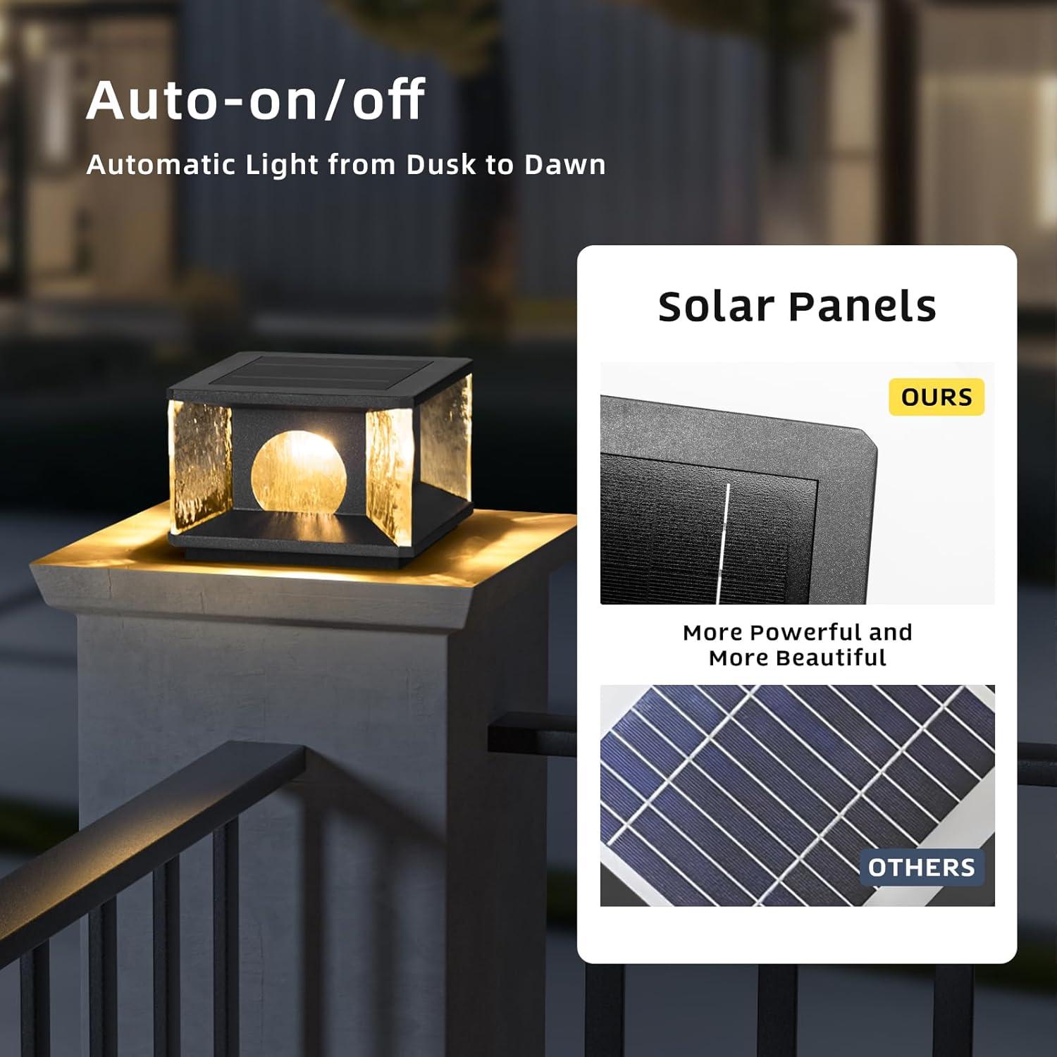 Lámpara de Poste Solar PAKEDANDUN 20cm LED 3000K IP65