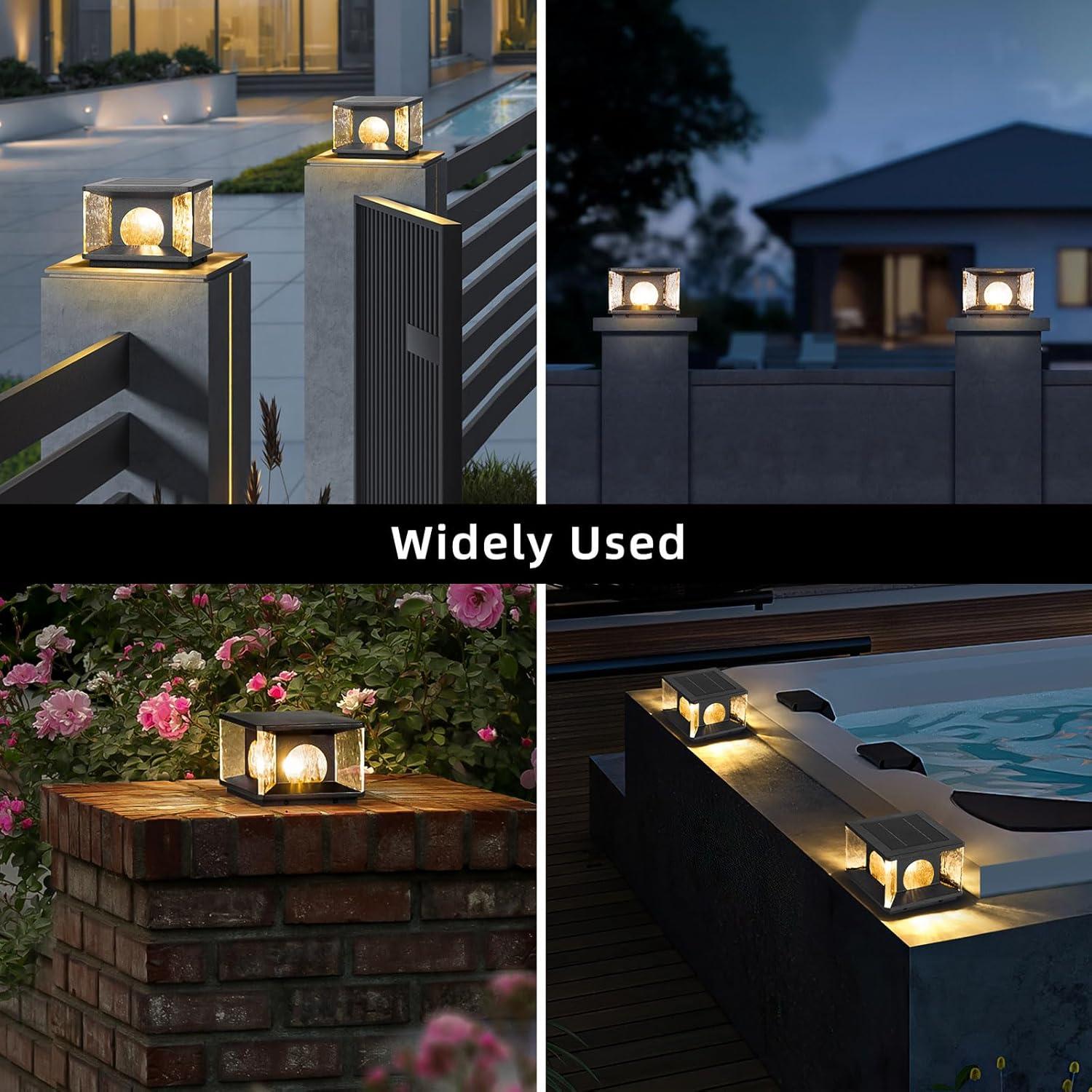 Lámpara de Poste Solar PAKEDANDUN 20cm LED 3000K IP65