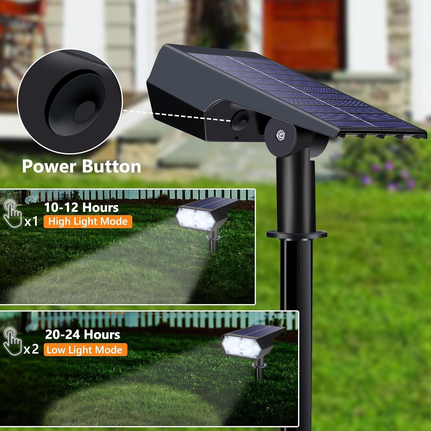 Focos Solares LED para Exterior 49 Luces IP65 - 4 Paquete Blanco Frío