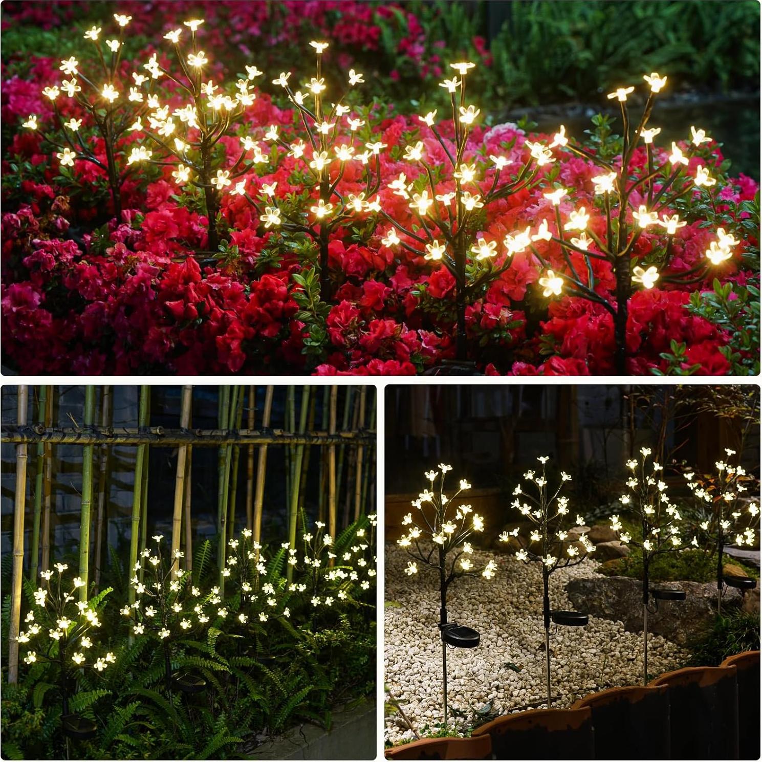 Luces de Jardín Solares IUEECEN 2 Paquete 40 LED Impermeables