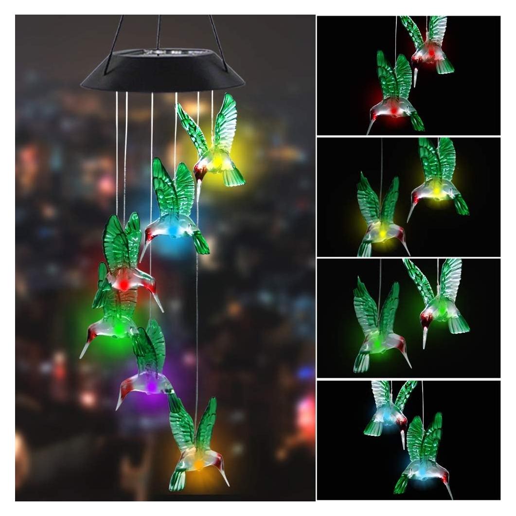 Carillón de Viento LED Solar MorTime Colibrí 63.5 cm