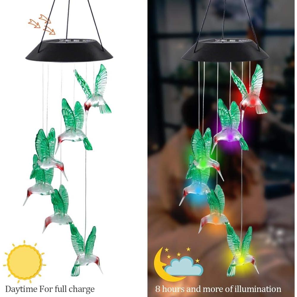 Carillón de Viento LED Solar MorTime Colibrí 63.5 cm