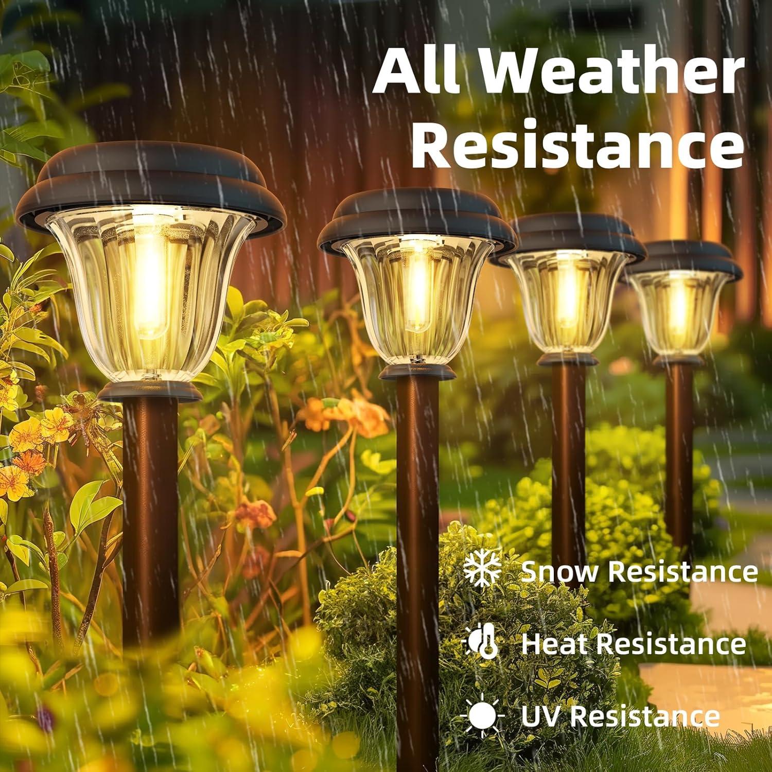 Luces Solares para Exteriores DERAYSION 6 Piezas Acero Inoxidable