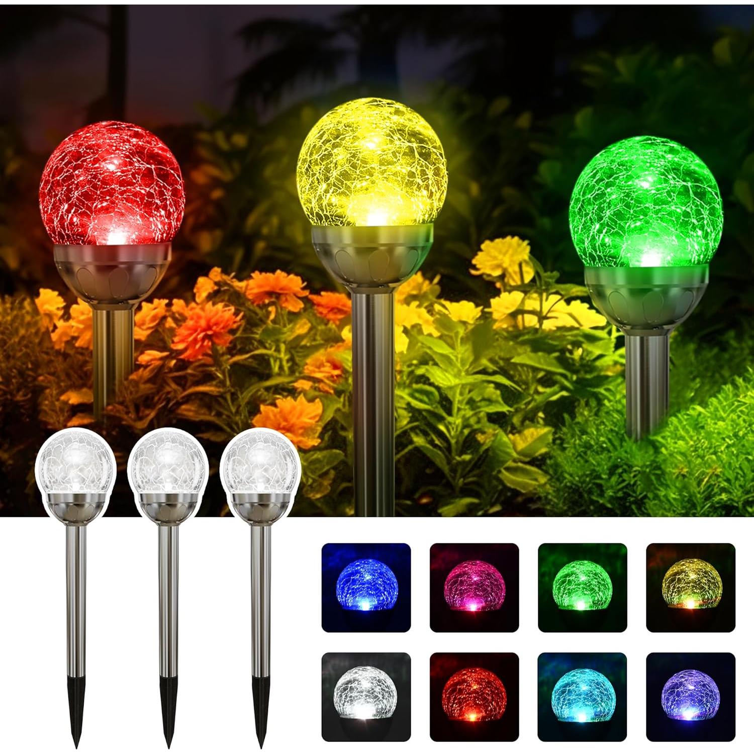 Luces de Jardín Solares SOLPEX, Paquete de 3, RGB y Blanca