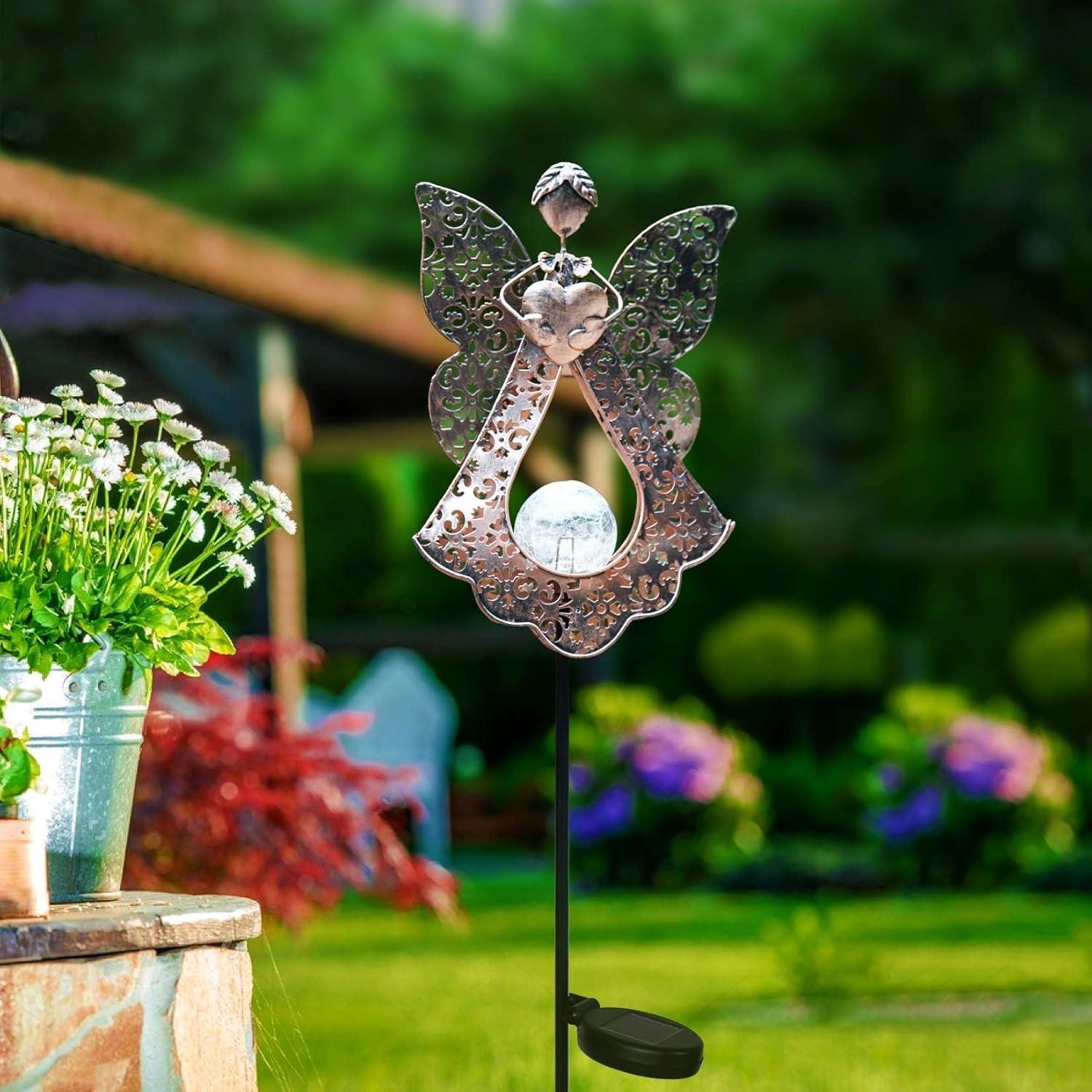 Luces Solares de Estaca Kaixoxin Ángel para Jardín 108 cm