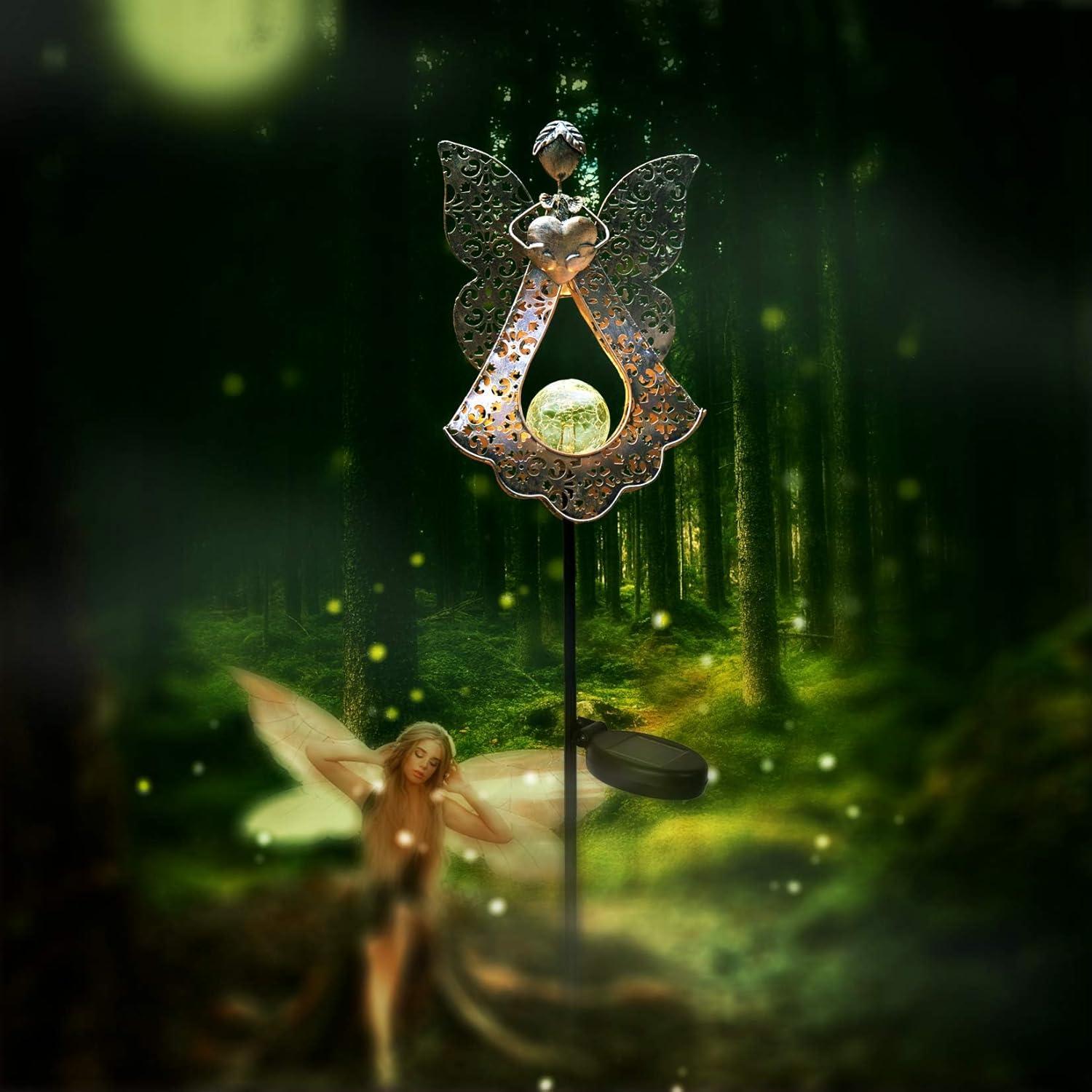 Luces Solares de Estaca Kaixoxin Ángel para Jardín 108 cm