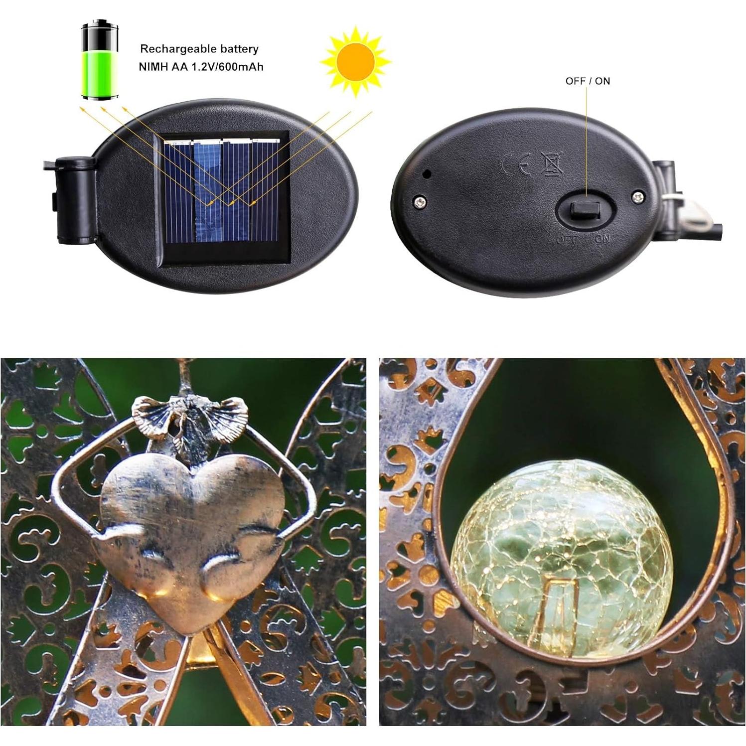 Luces Solares de Estaca Kaixoxin Ángel para Jardín 108 cm