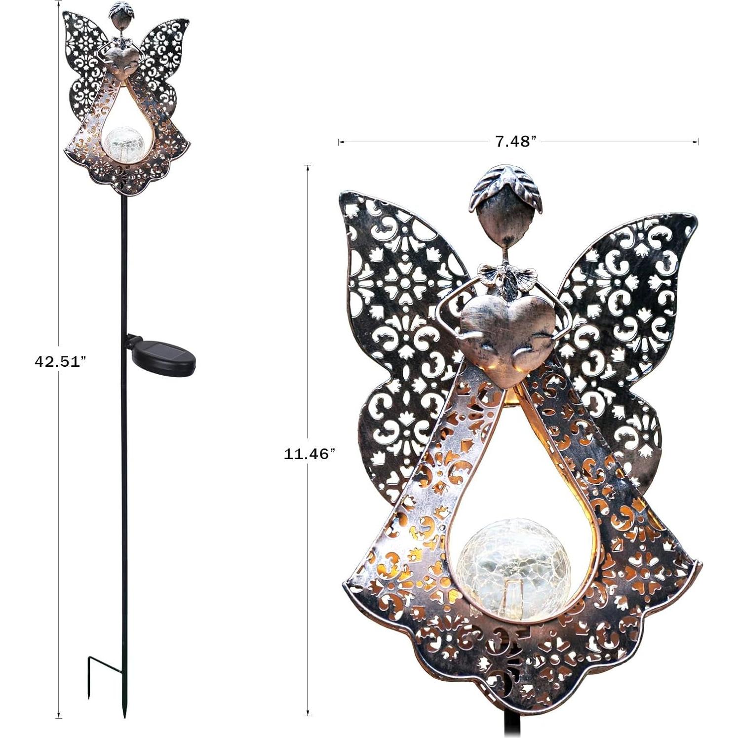 Luces Solares de Estaca Kaixoxin Ángel para Jardín 108 cm