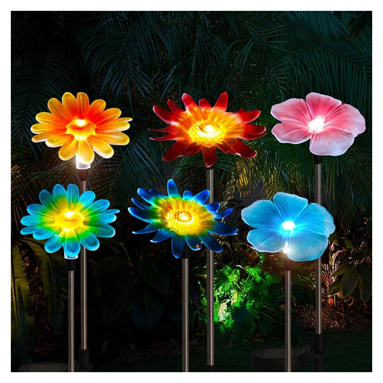 Luces Solares de Jardín EiGreen 6 Paquete Multi-flor IP44