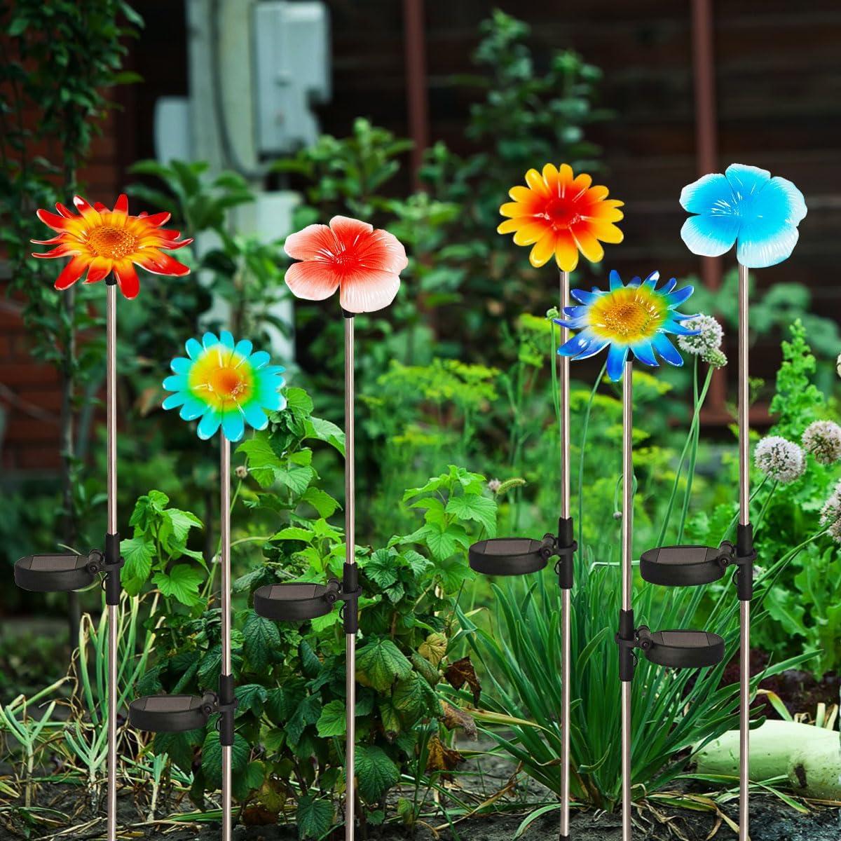 Luces Solares de Jardín EiGreen 6 Paquete Multi-flor IP44