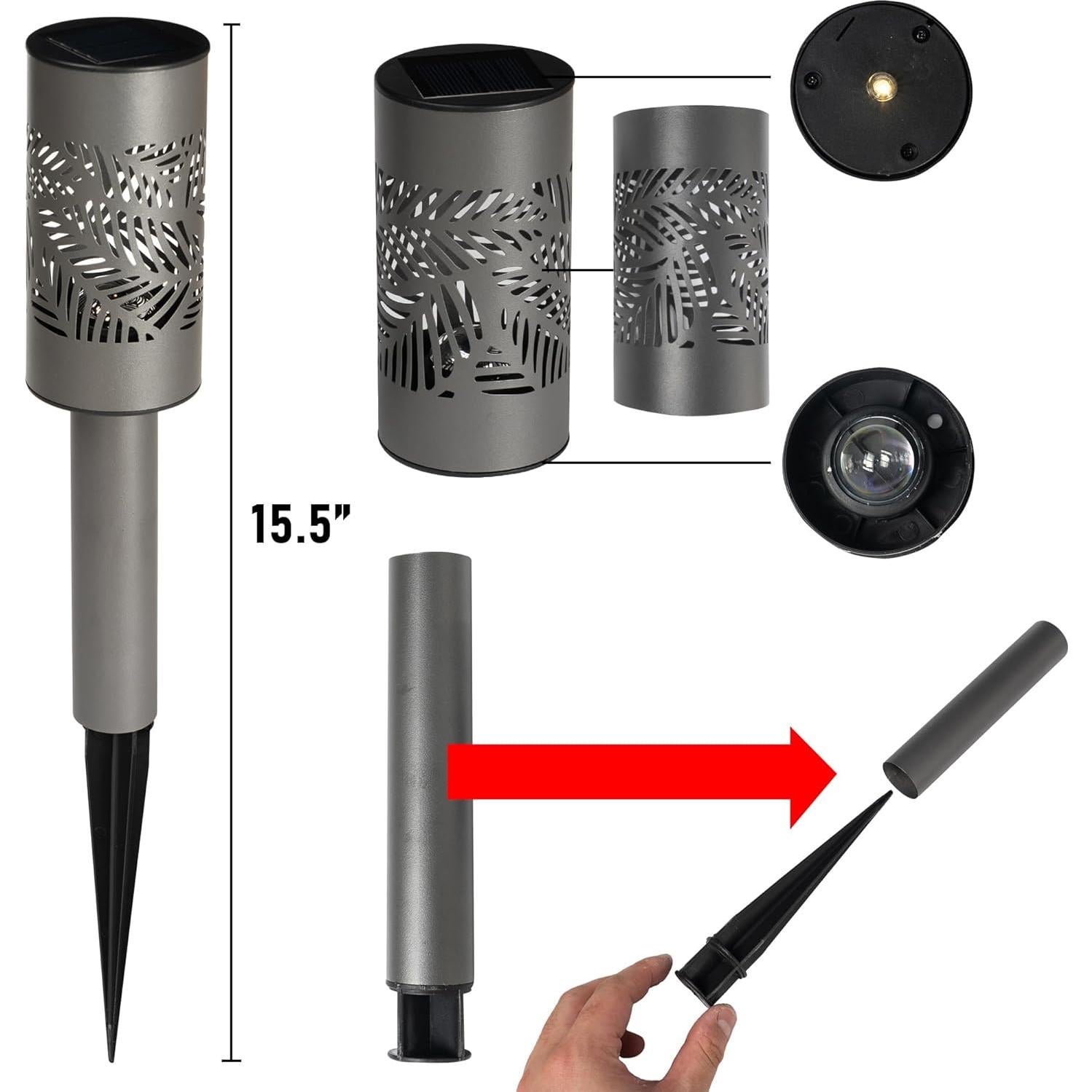 Luces de Camino Solares Dazzle Bright LED 12 Piezas 39.37 cm