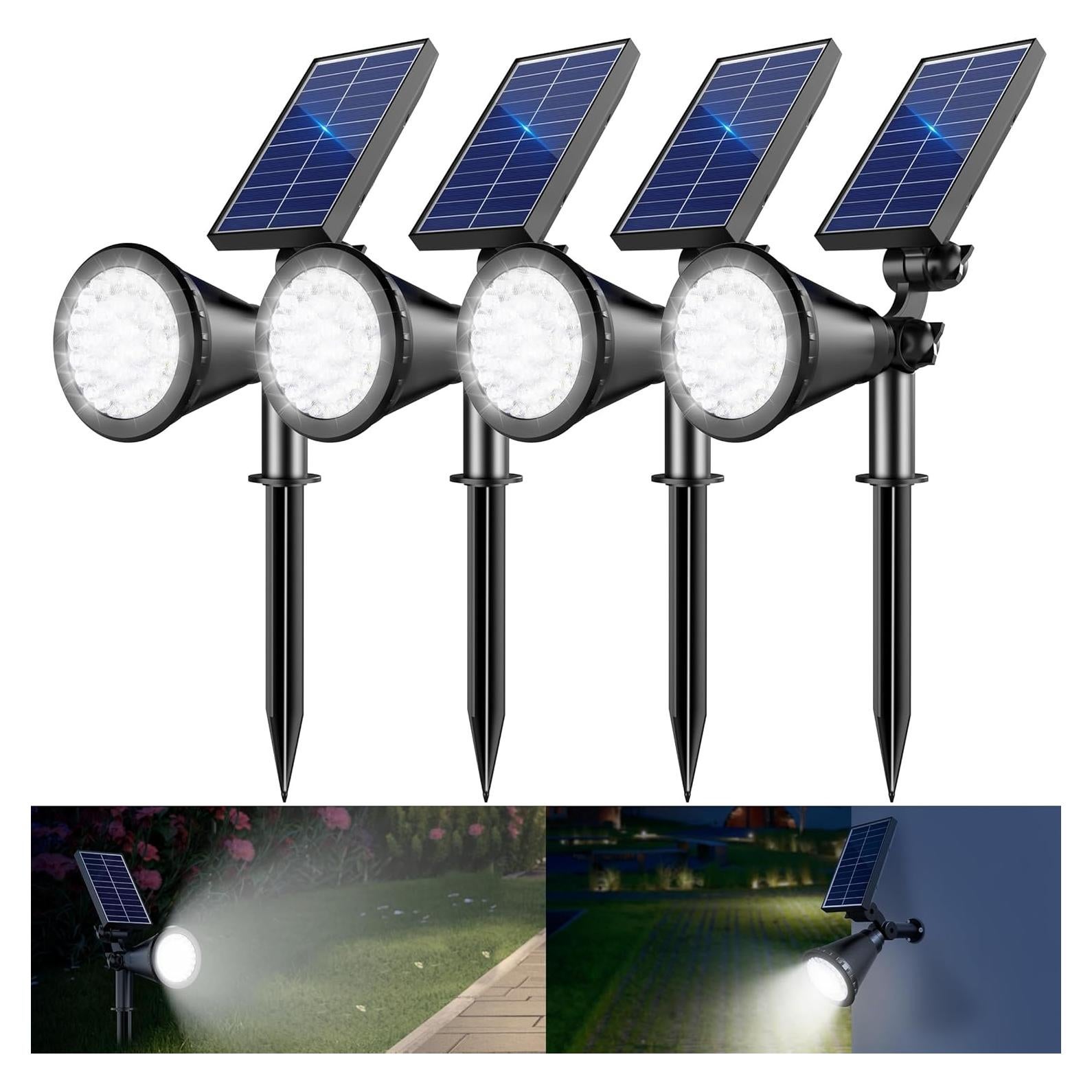 Luces Solares Exteriores APOMAO 36 LEDs 1000LM Paquete de 4