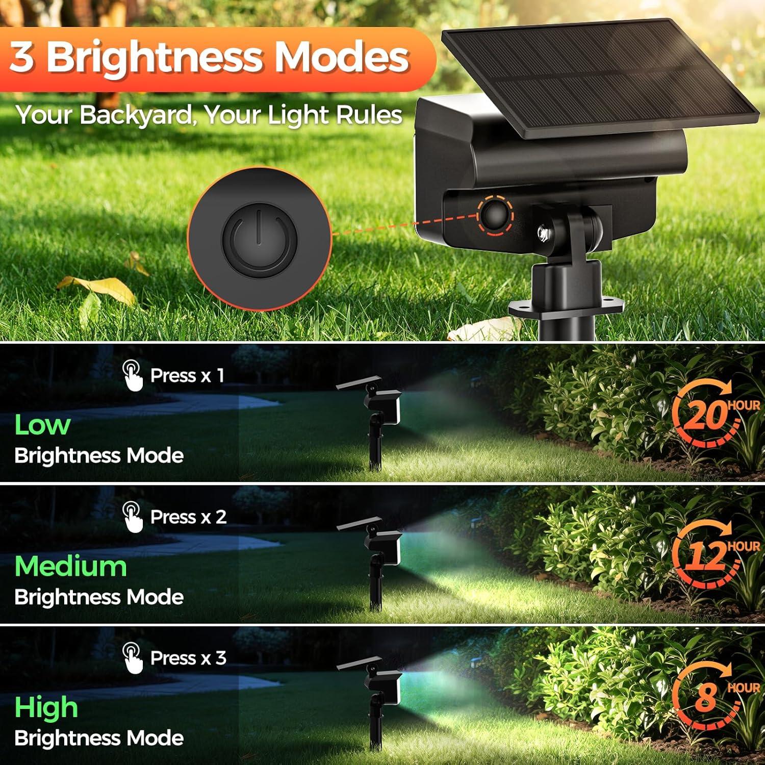 Luces Spot Solares Fratink 92 LEDs IP67 Jardín Paquete de 6