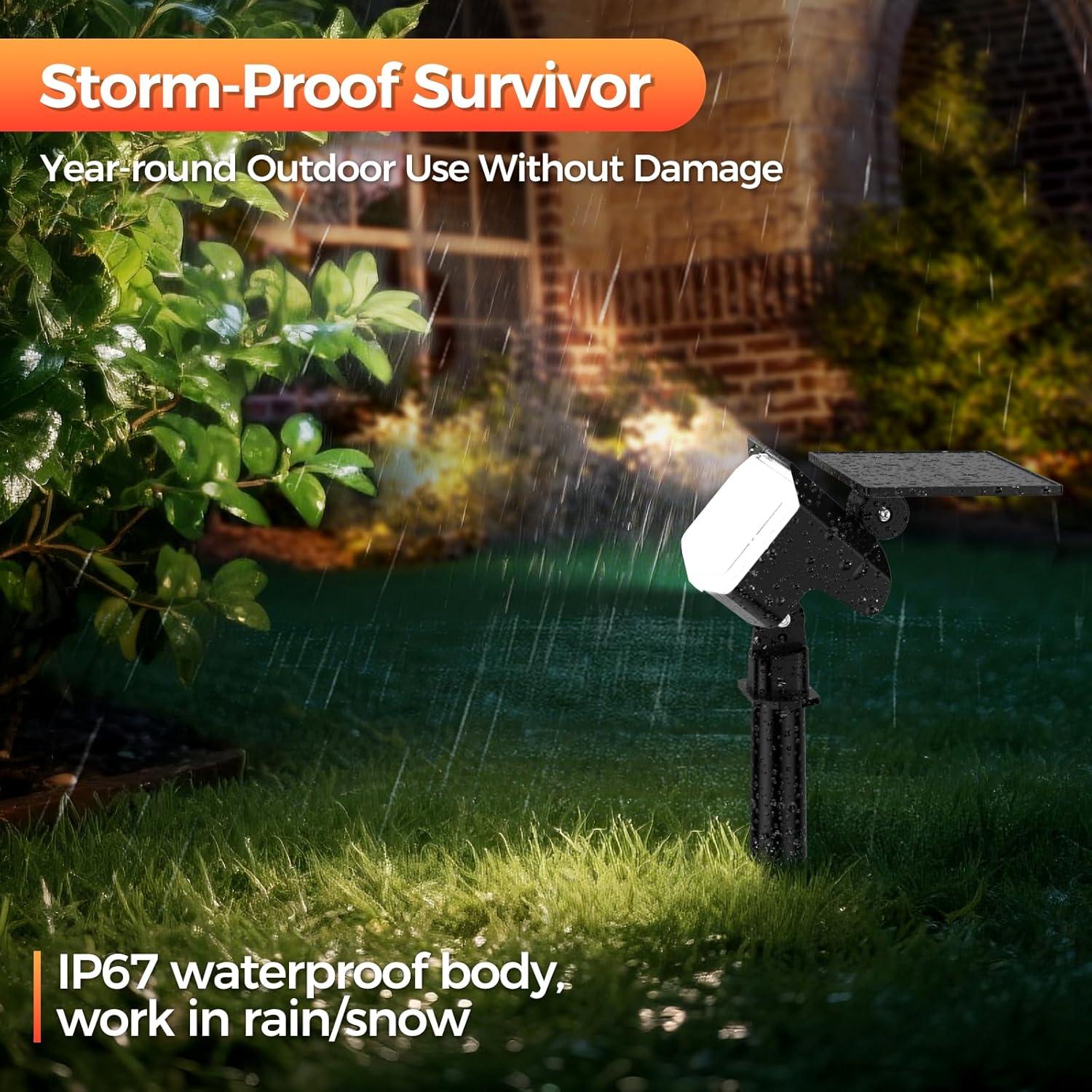 Luces Spot Solares Fratink 92 LEDs IP67 Jardín Paquete de 6