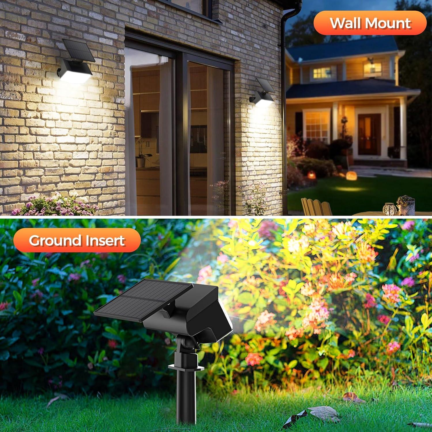 Luces Spot Solares Fratink 92 LEDs IP67 Jardín Paquete de 6